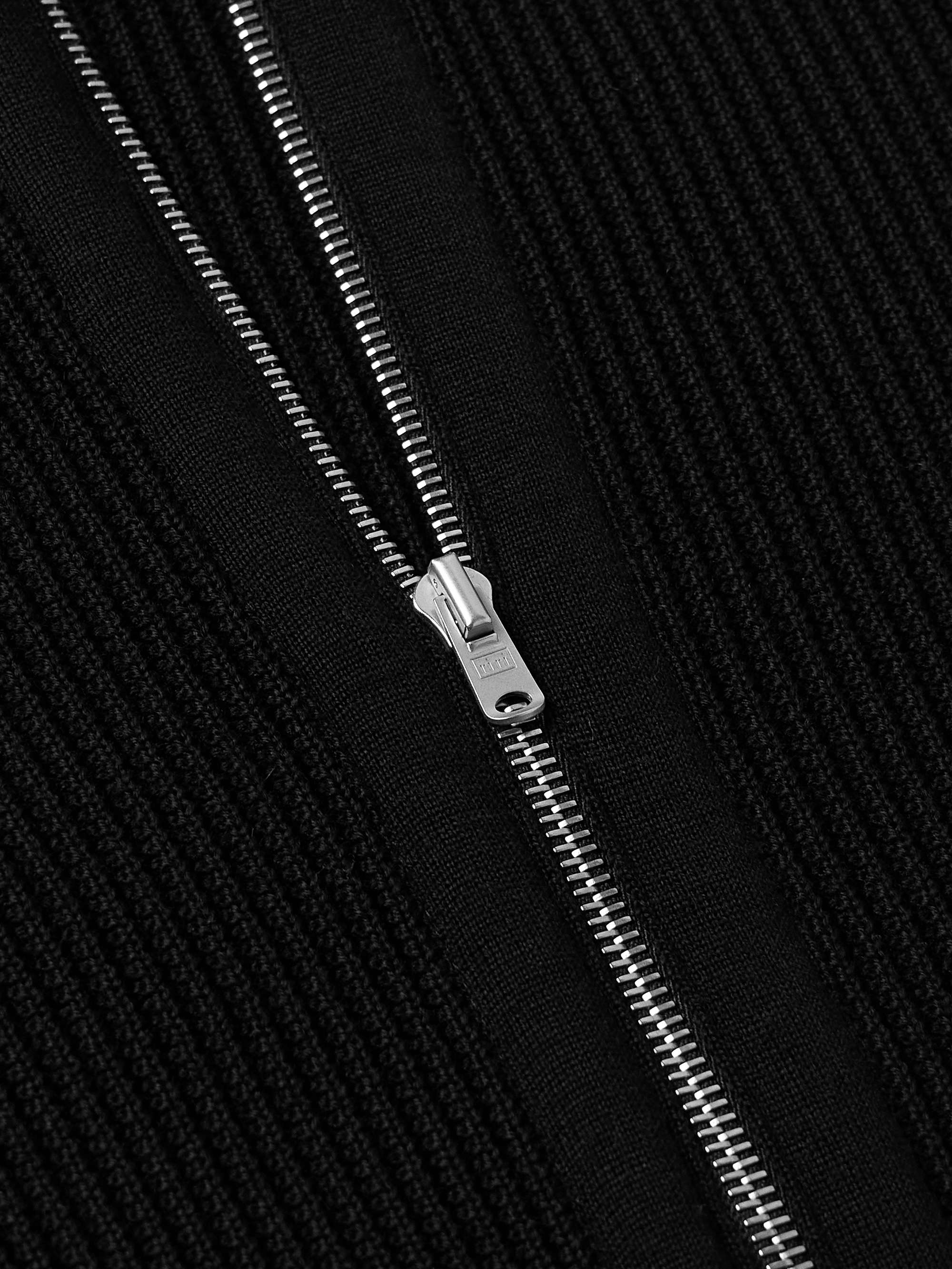 Fender Slim-Fit Ribbed Virgin Wool Zip-Up Cardigan view