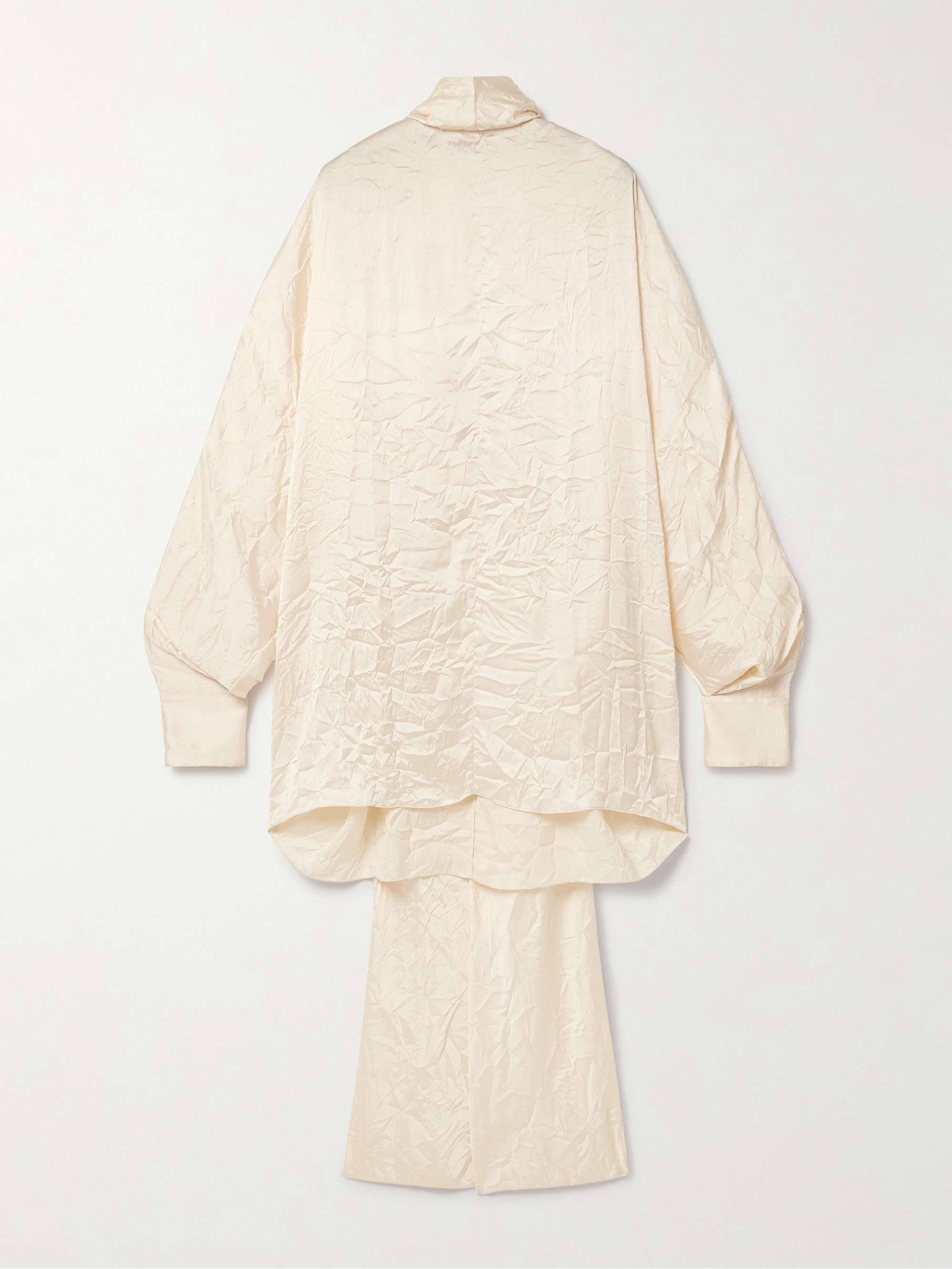 Bex open-back tie-neck crinkled satin-twill top hero visual