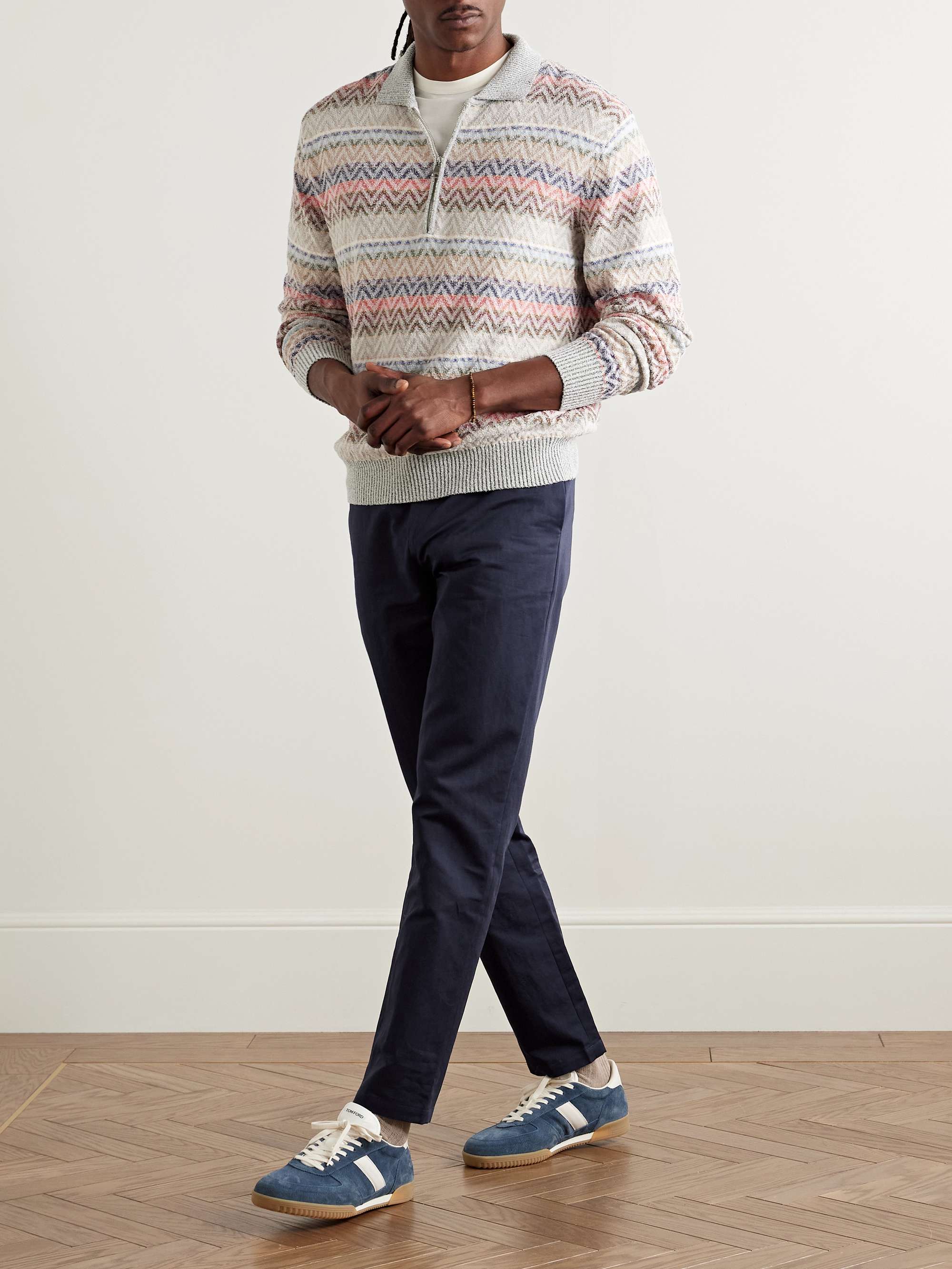 Slim-Fit Straight-Leg Cotton and Linen-Blend Suit Trousers view