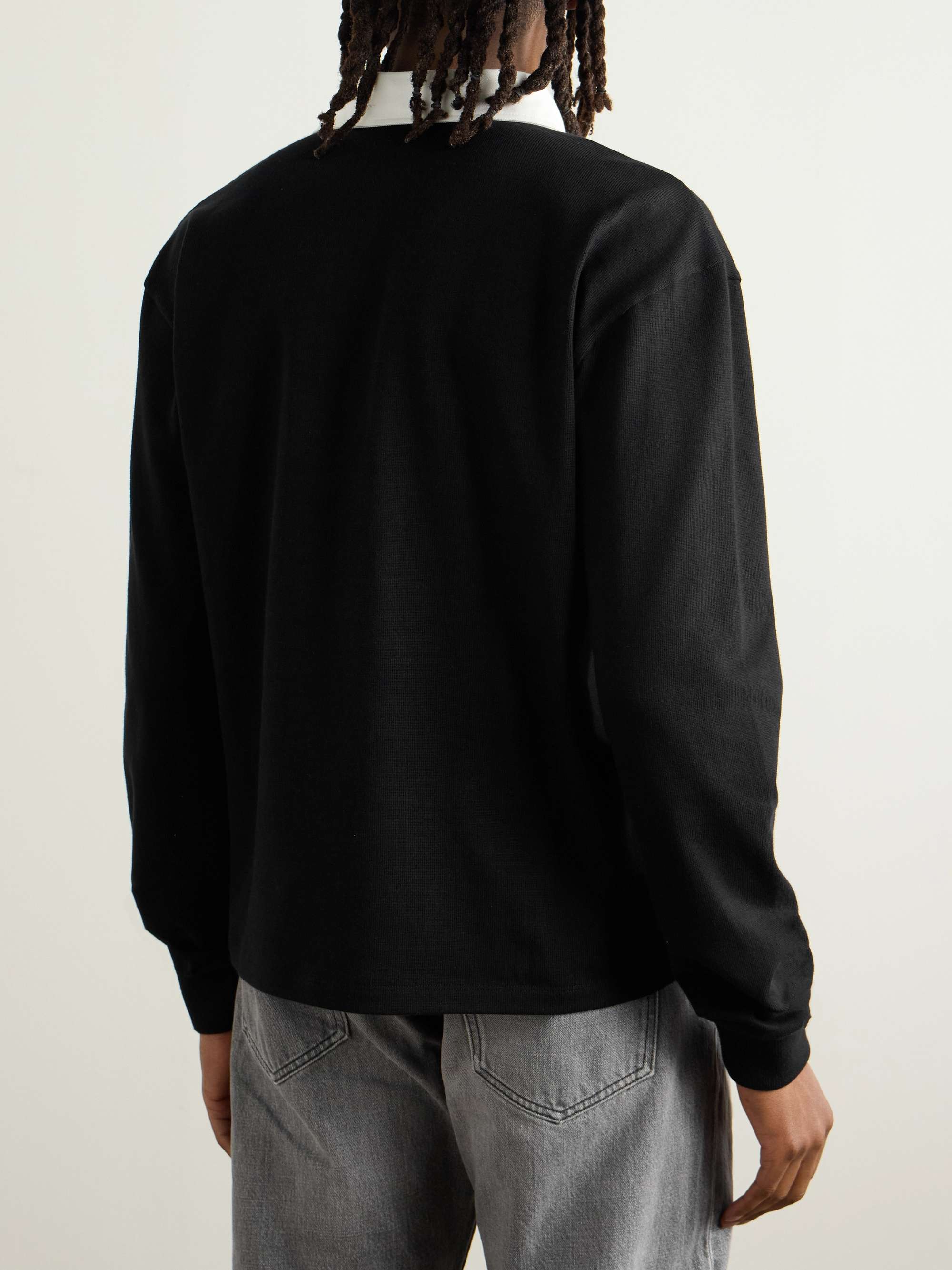 Logo-Appliquéd Twill-Trimmed Cotton Polo Shirt view