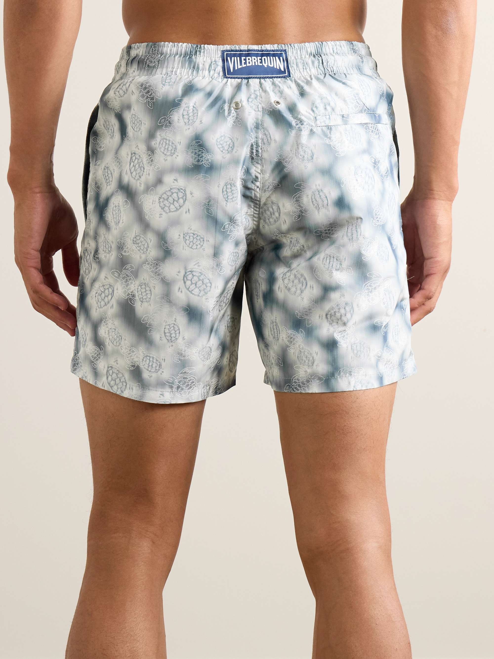 + Maison BUCOL Moopea Straight-Leg Mid-Length Embroidered Printed Recycled Swim Shorts view