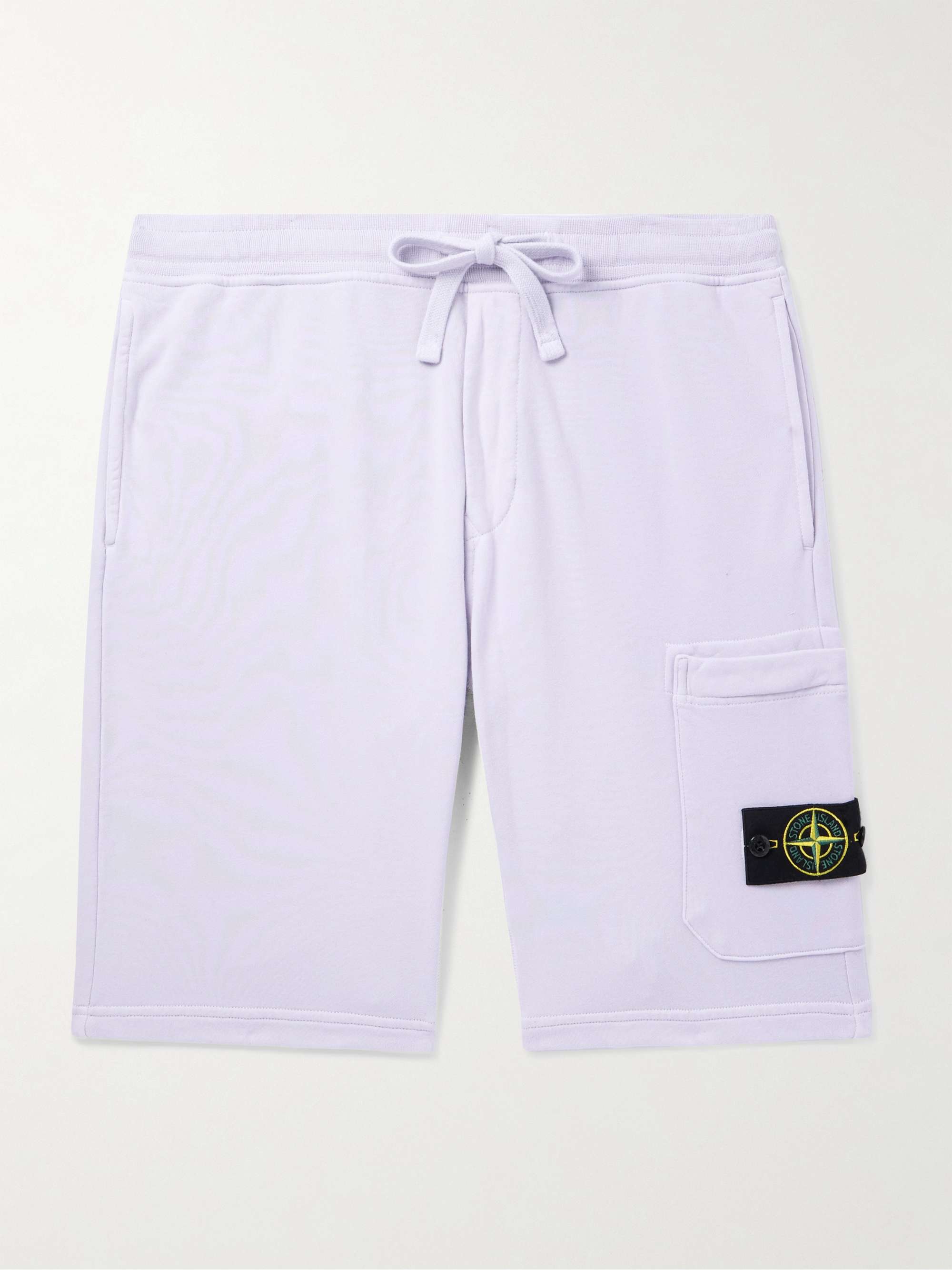 Straight-Leg Logo-Appliquéd Garment-Dyed Cotton-Jersey Drawstring Shorts hero visual