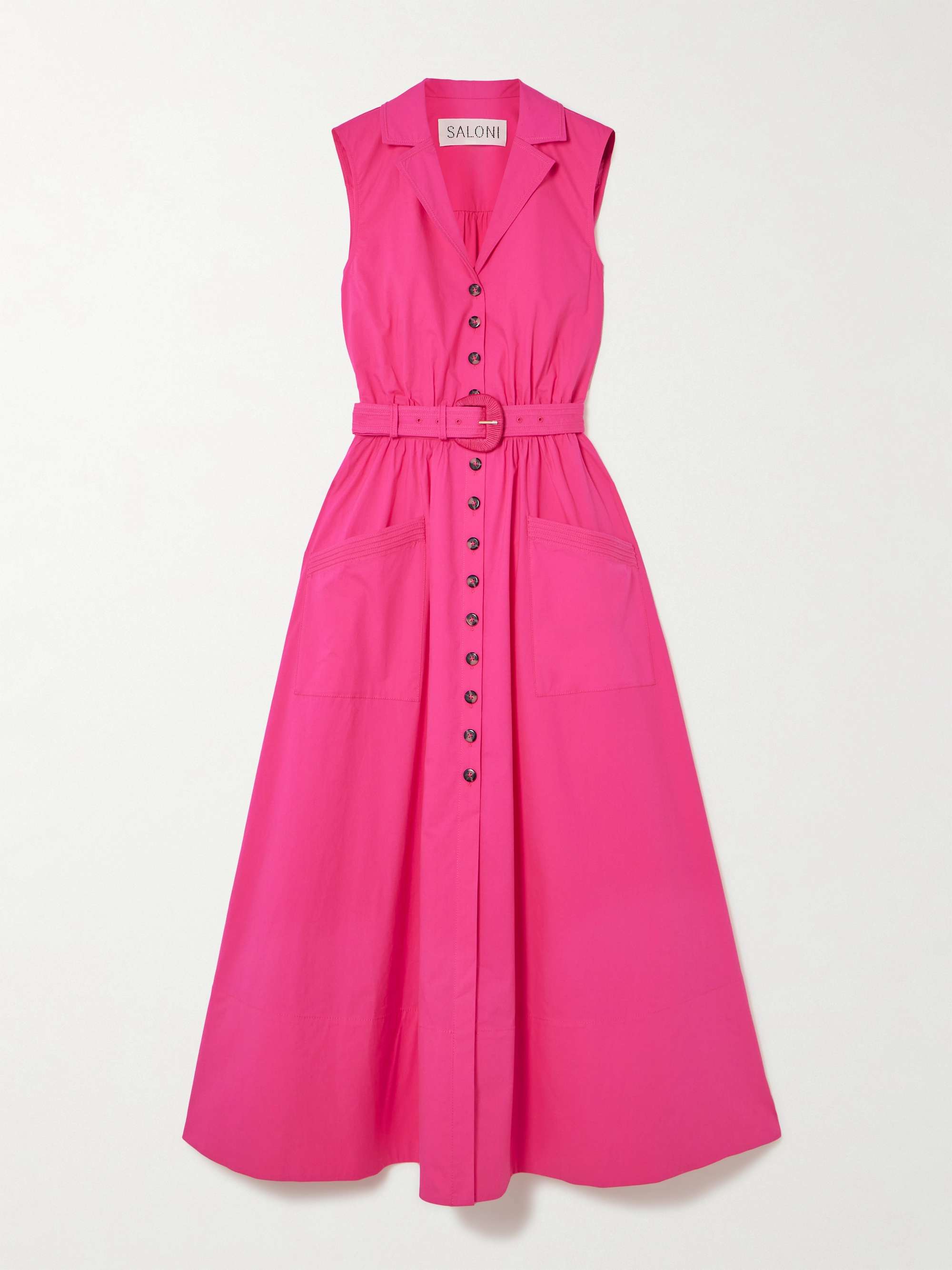 Kirat belted cotton-blend midi shirt dress hero visual