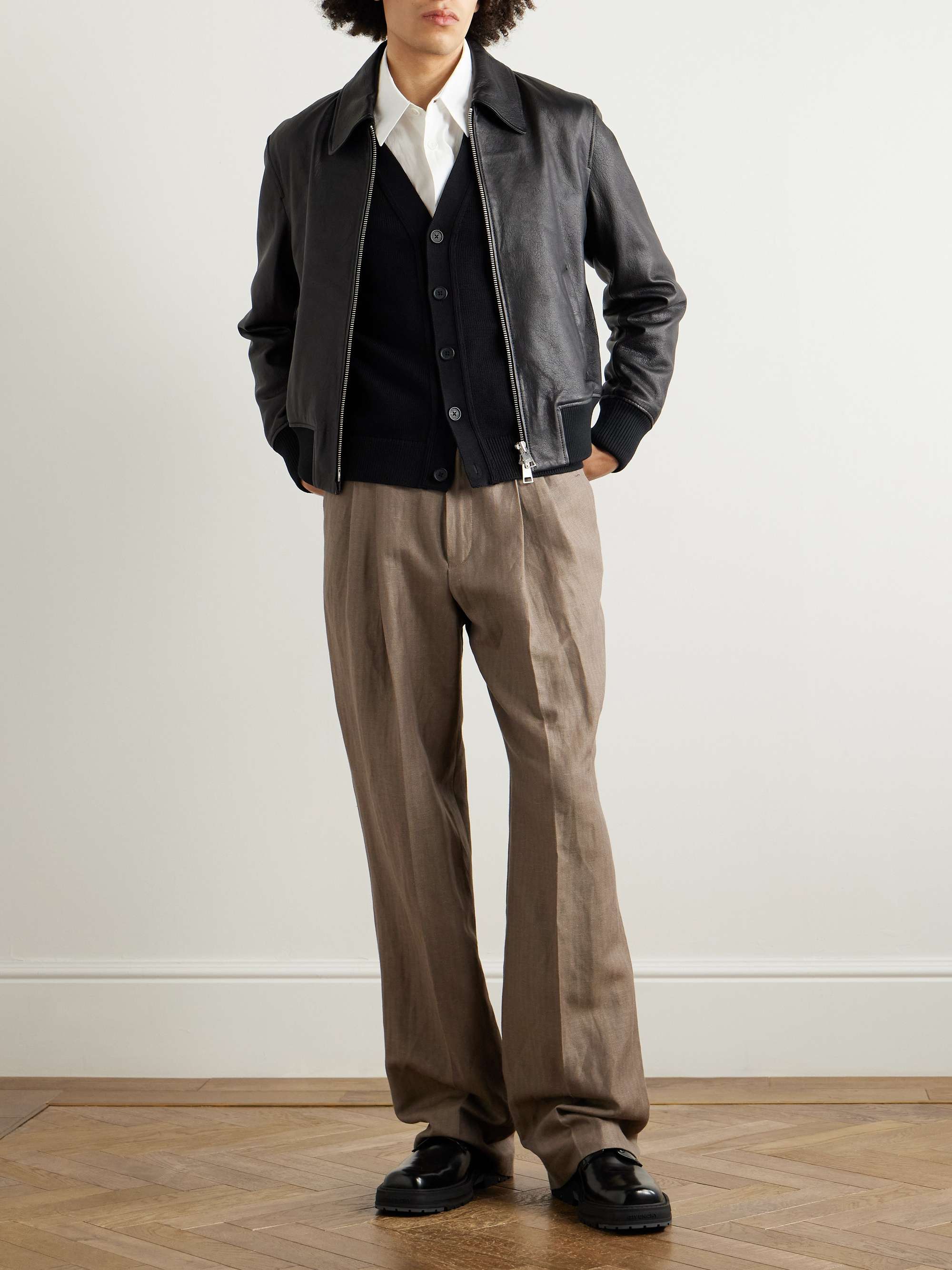 Leather Bomber Jacket view