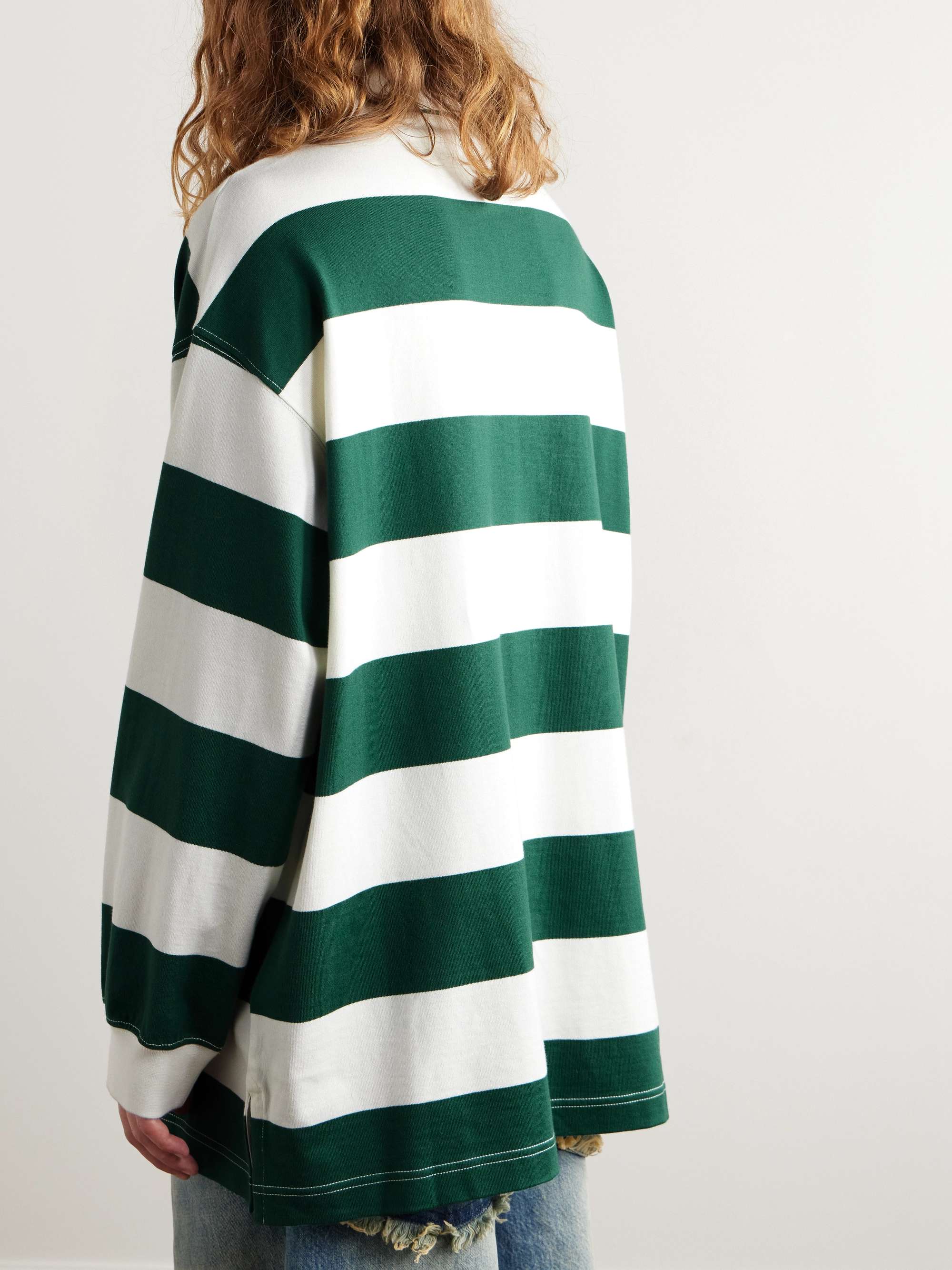 + Palm Angels Oversized Logo-Appliquéd Cotton-Jersey Polo Shirt view
