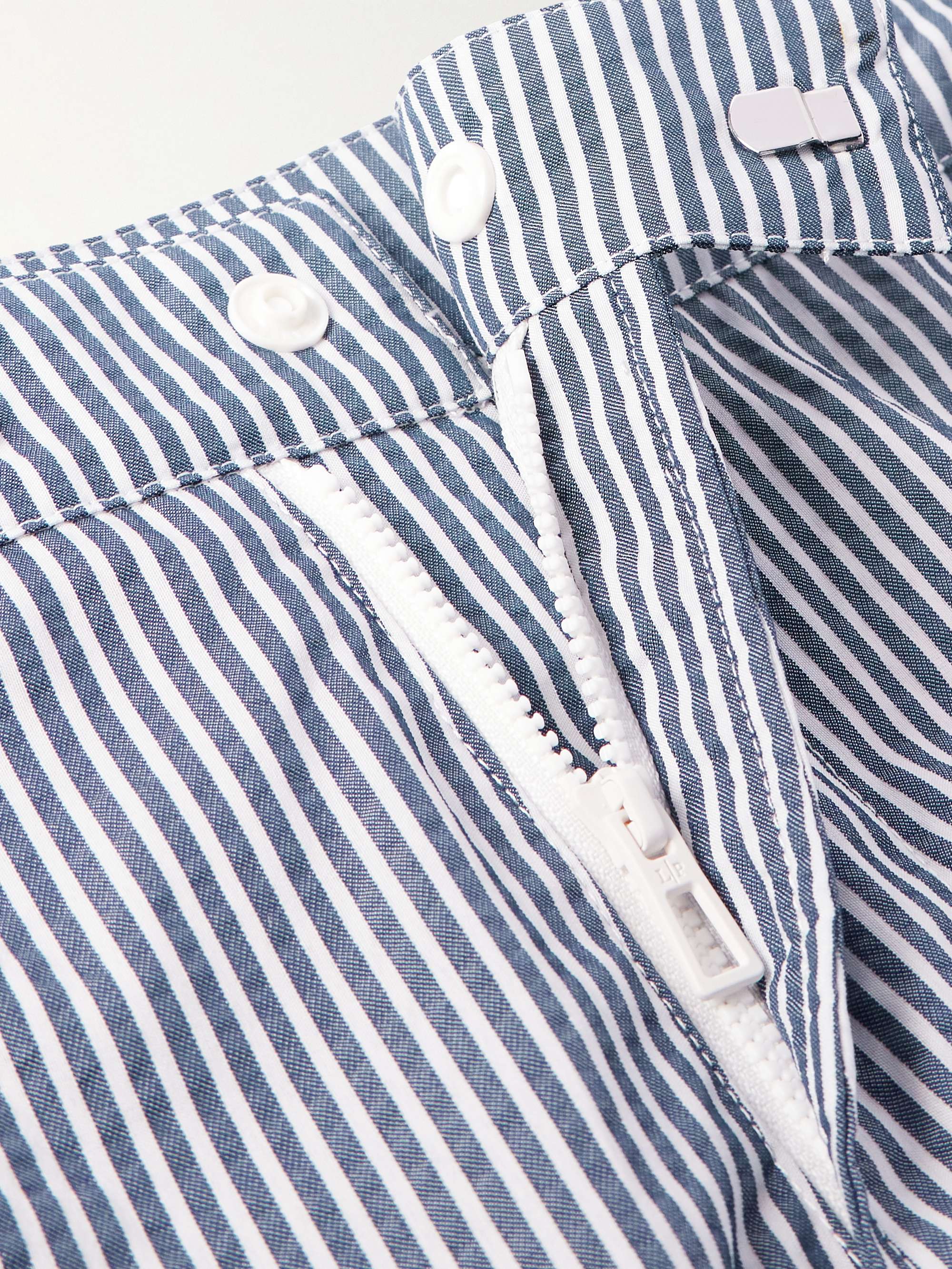 Schooner Straight-Leg Mid-Length Striped Seersucker Swim Shorts view