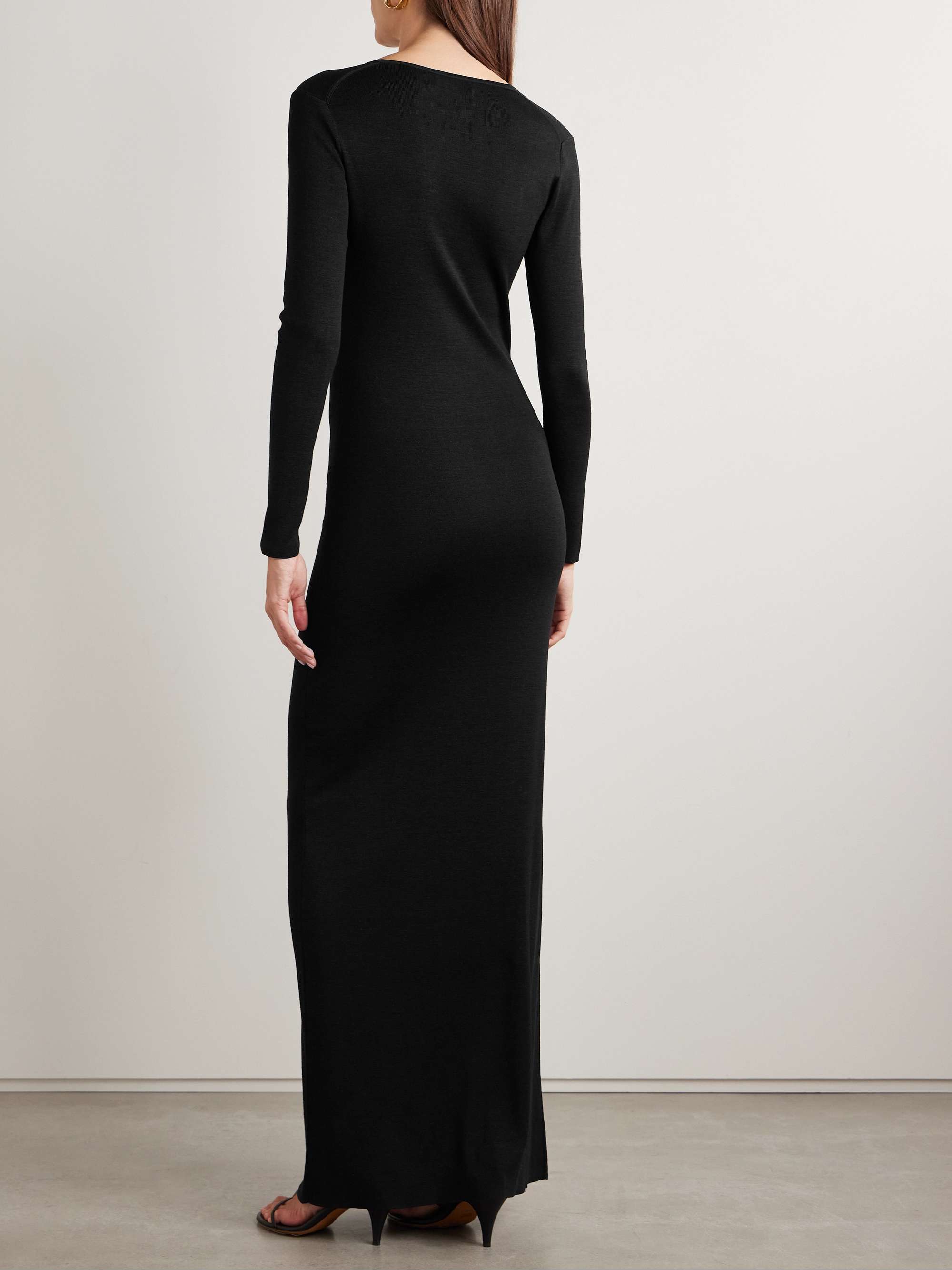 Bowie lace-up silk-jersey maxi dress view