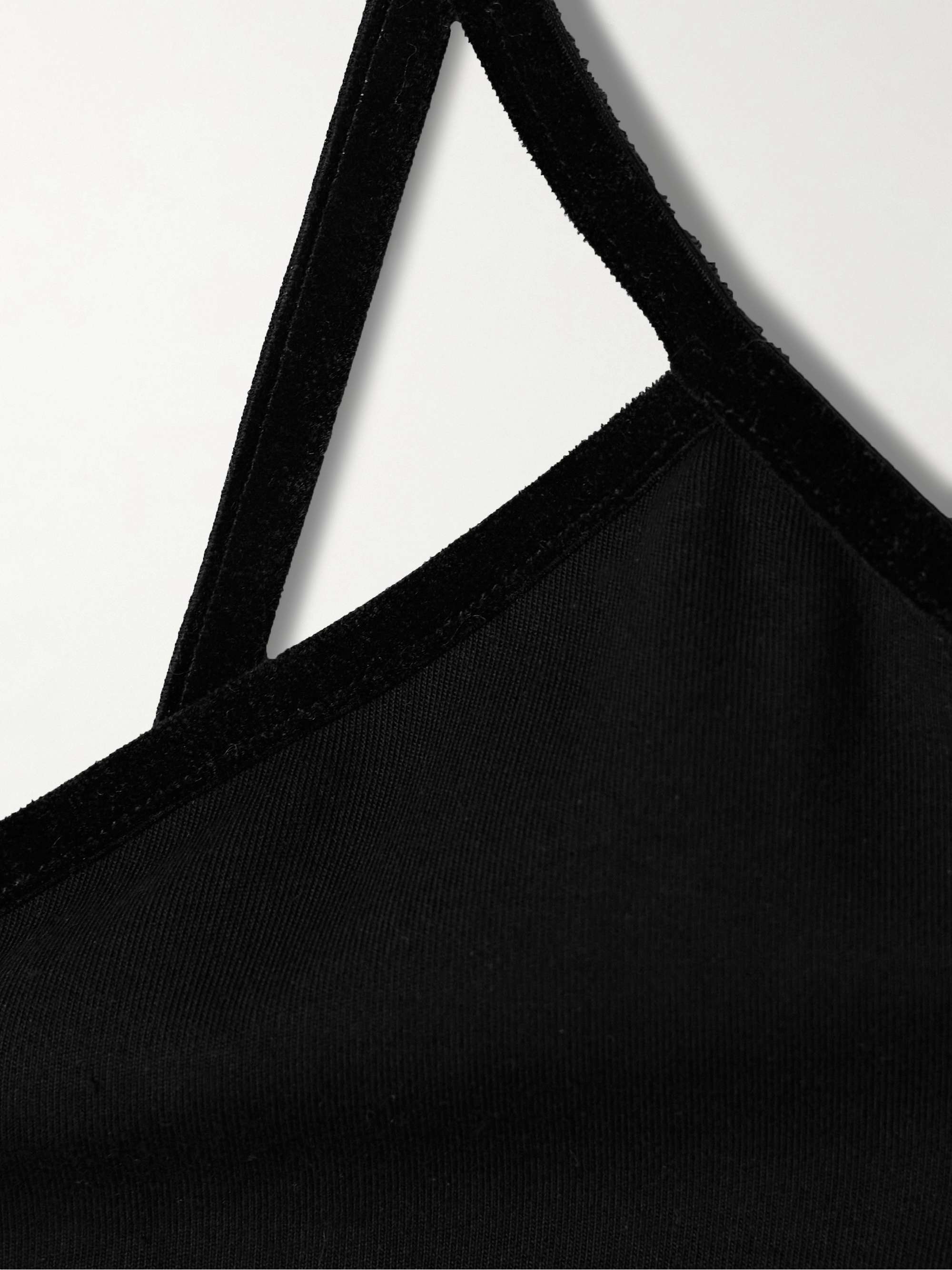 Chloe velvet-trimmed stretch-TENCEL™ Lyocell jersey bralette view