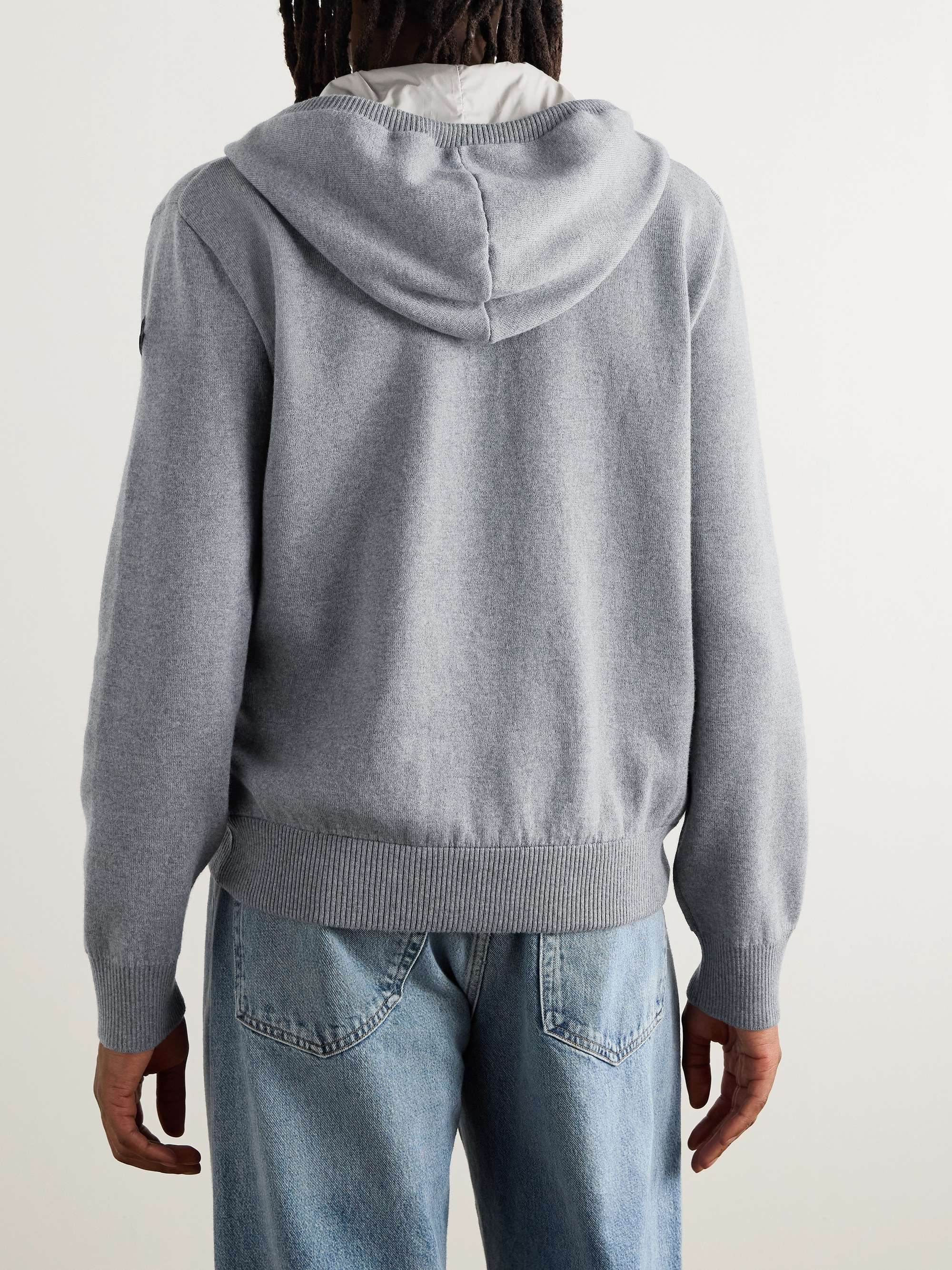 Quilted Wool-Blend Hooded Down Jacket view