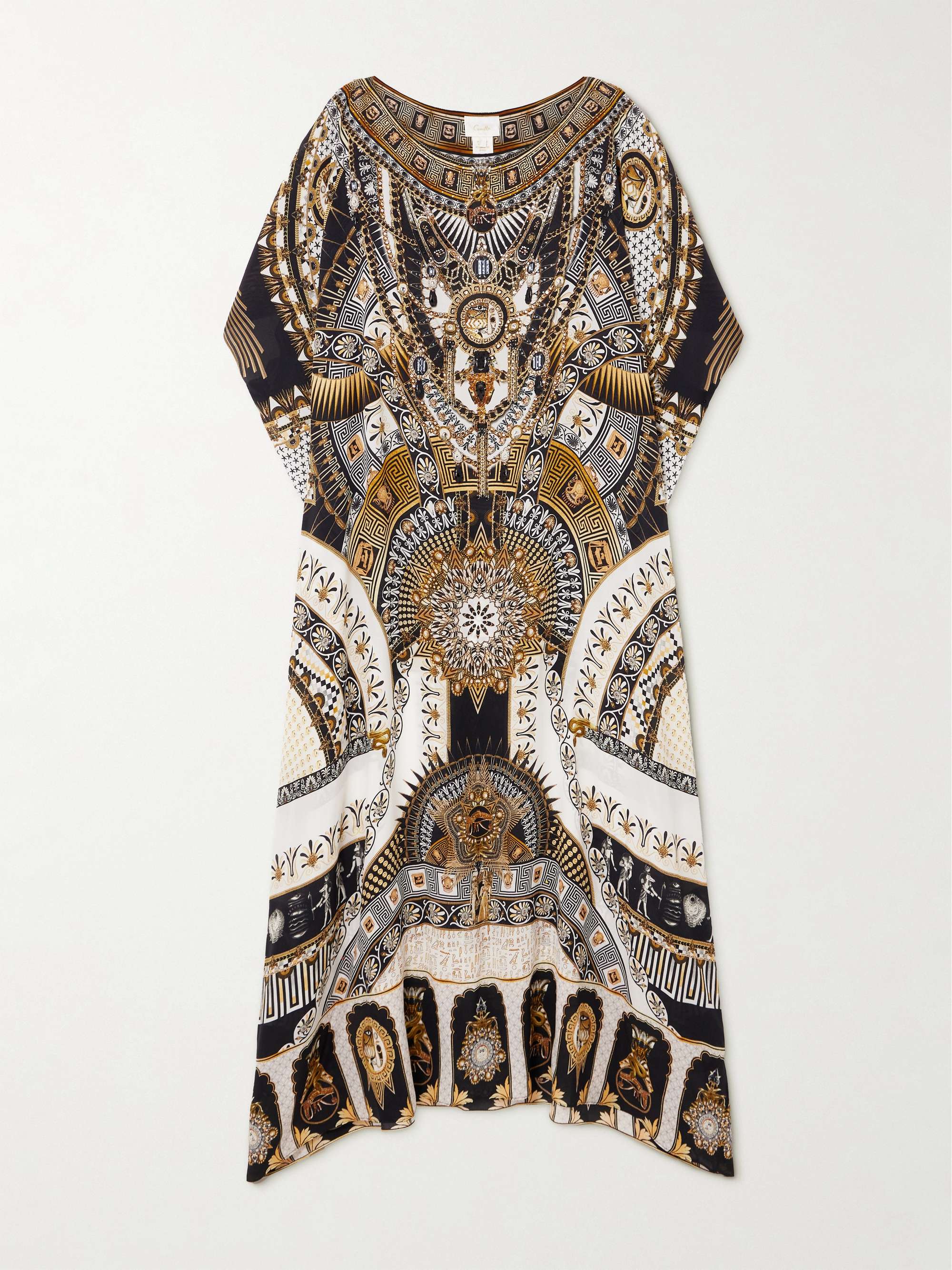 Temples of Dendara crystal-embellished printed silk-crepe kaftan hero visual