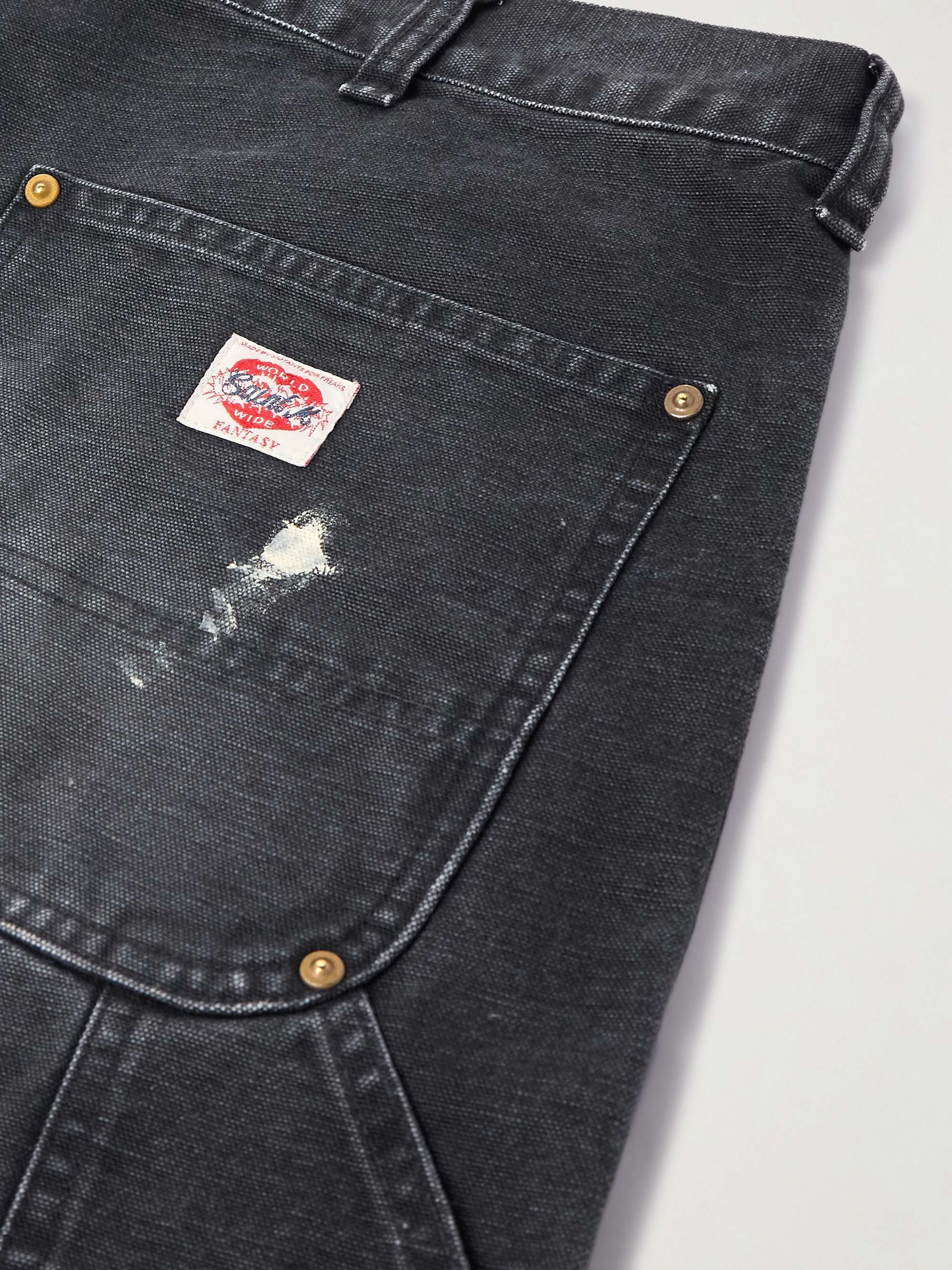 Straight-Leg Distressed Cotton Shorts view