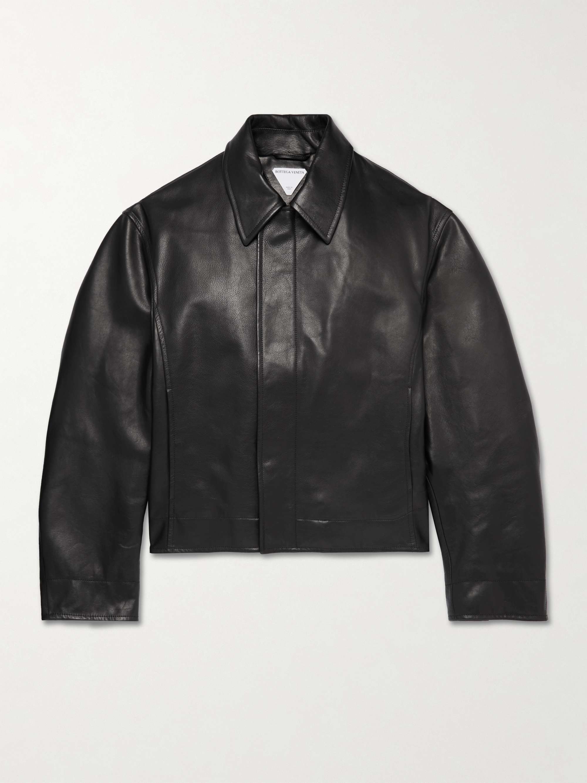 Textured-Leather Blouson Jacket hero visual