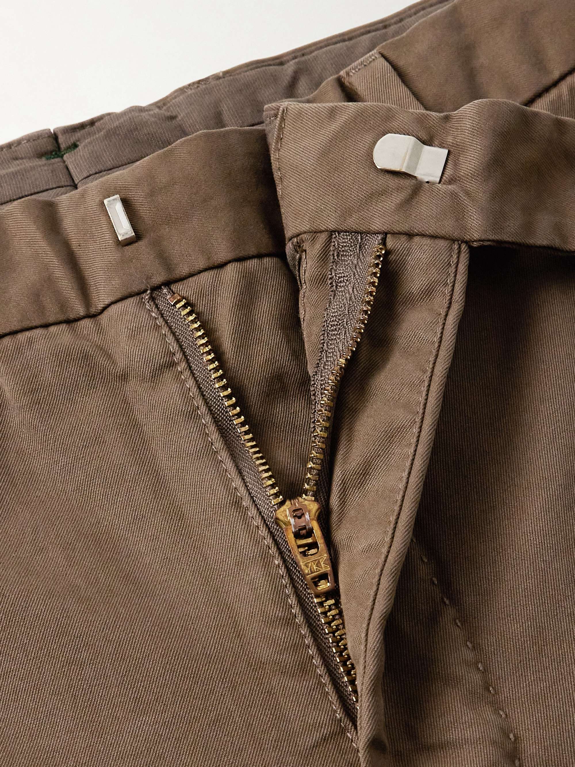 Slim-Fit Straight-Leg Garment-Dyed Cotton-Twill Trousers view