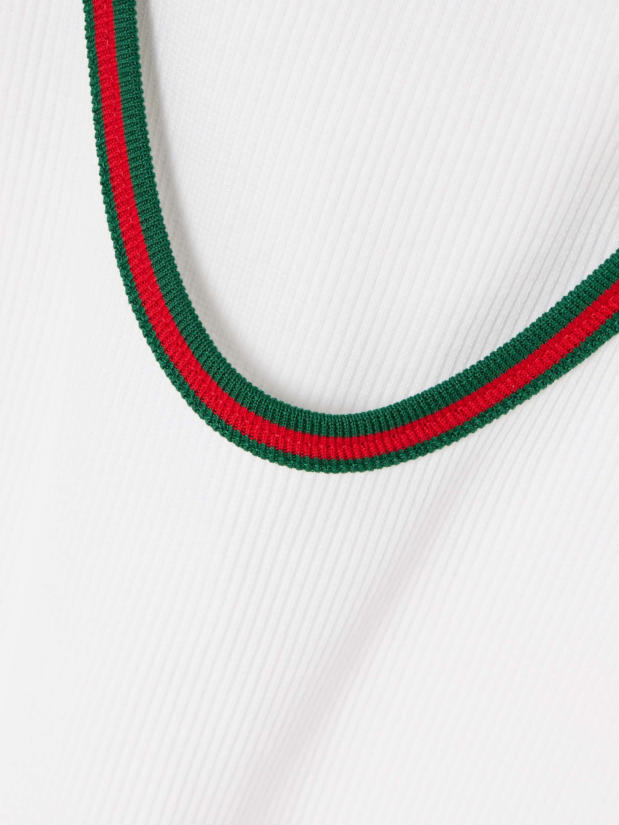 Webbing-trimmed ribbed stretch-cotton jersey tank view