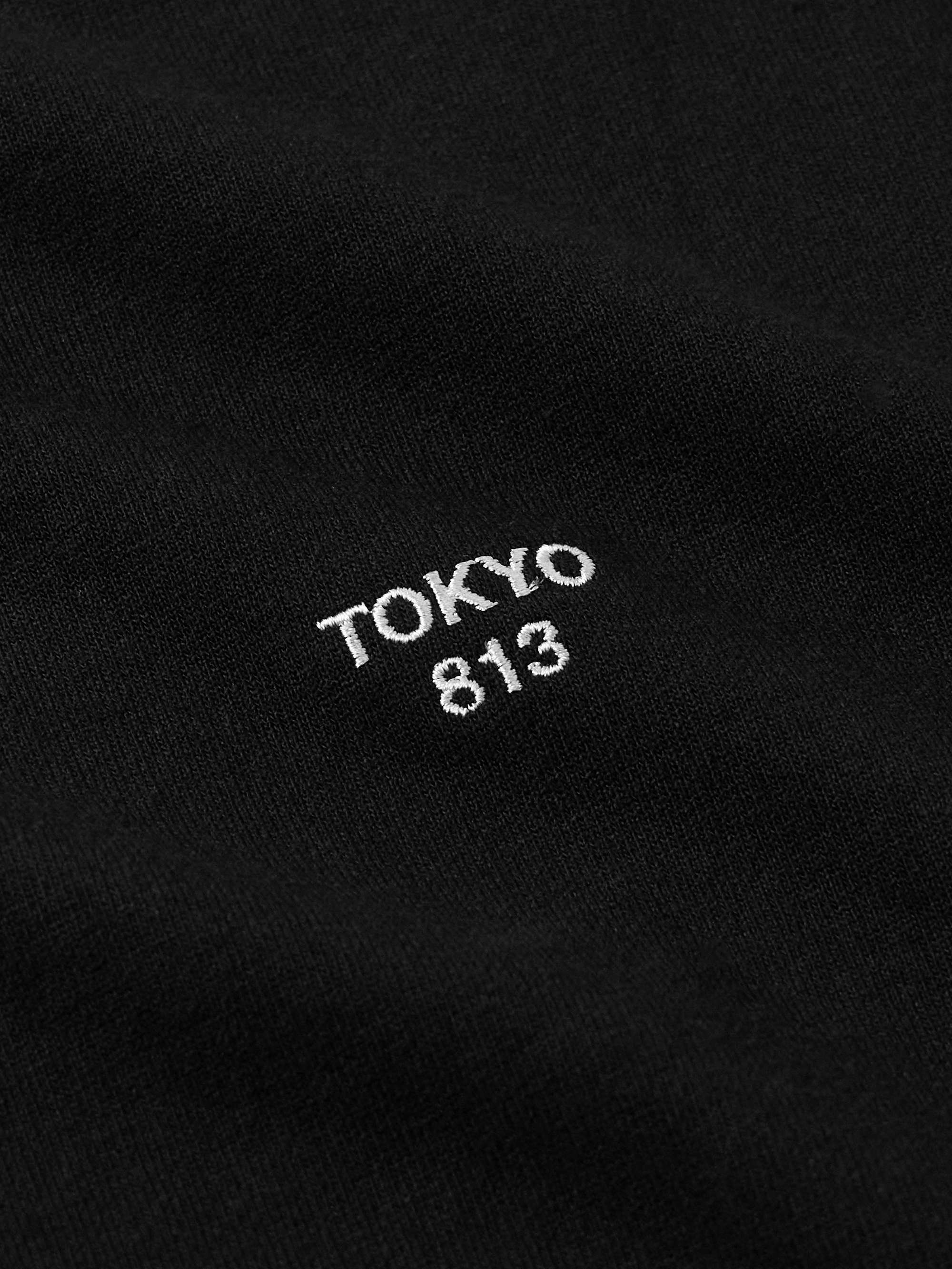 Logo-Appliquéd Embroidered Cotton-Jersey T-Shirt view