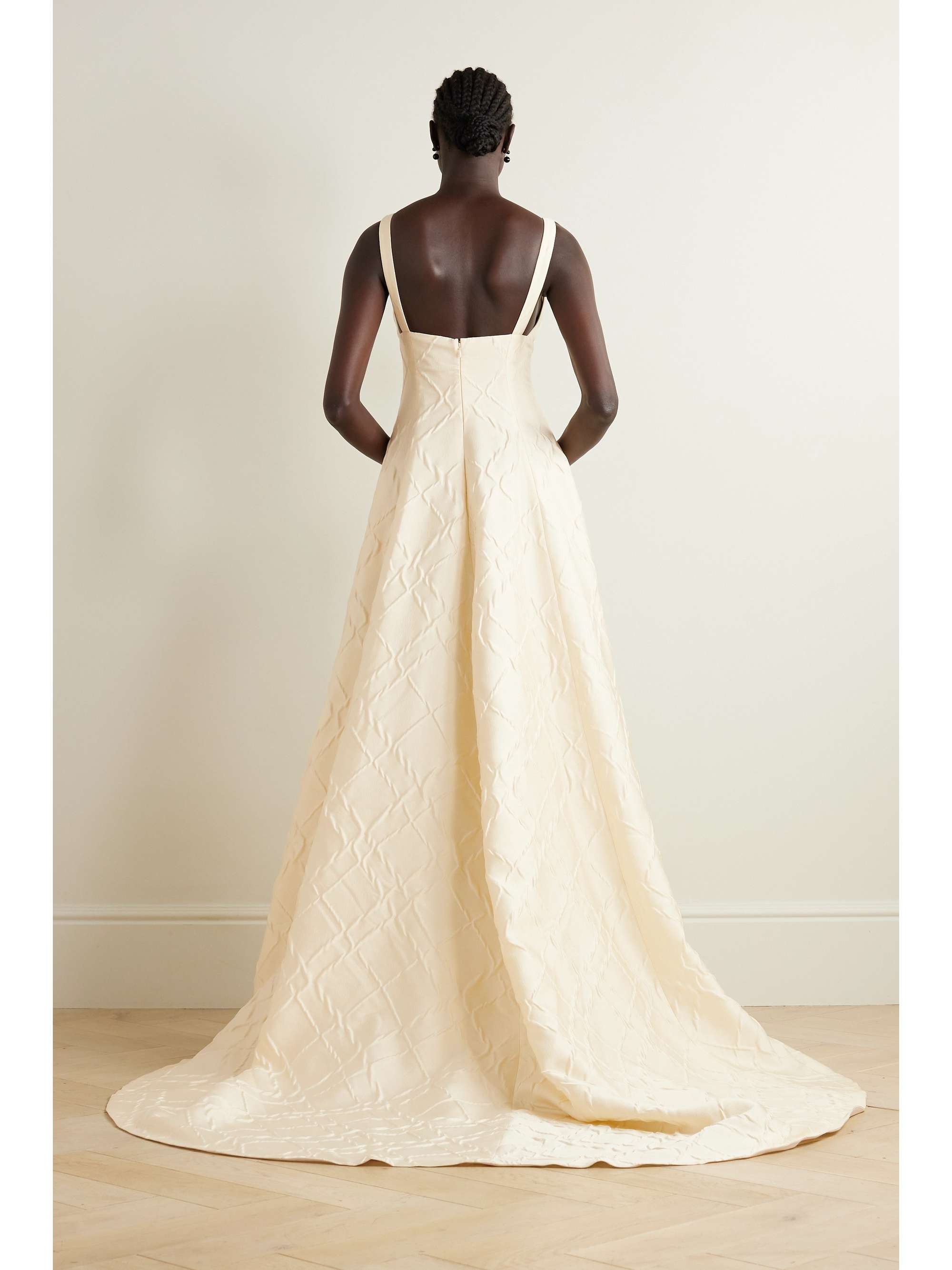 Merise pleated cloqué gown view