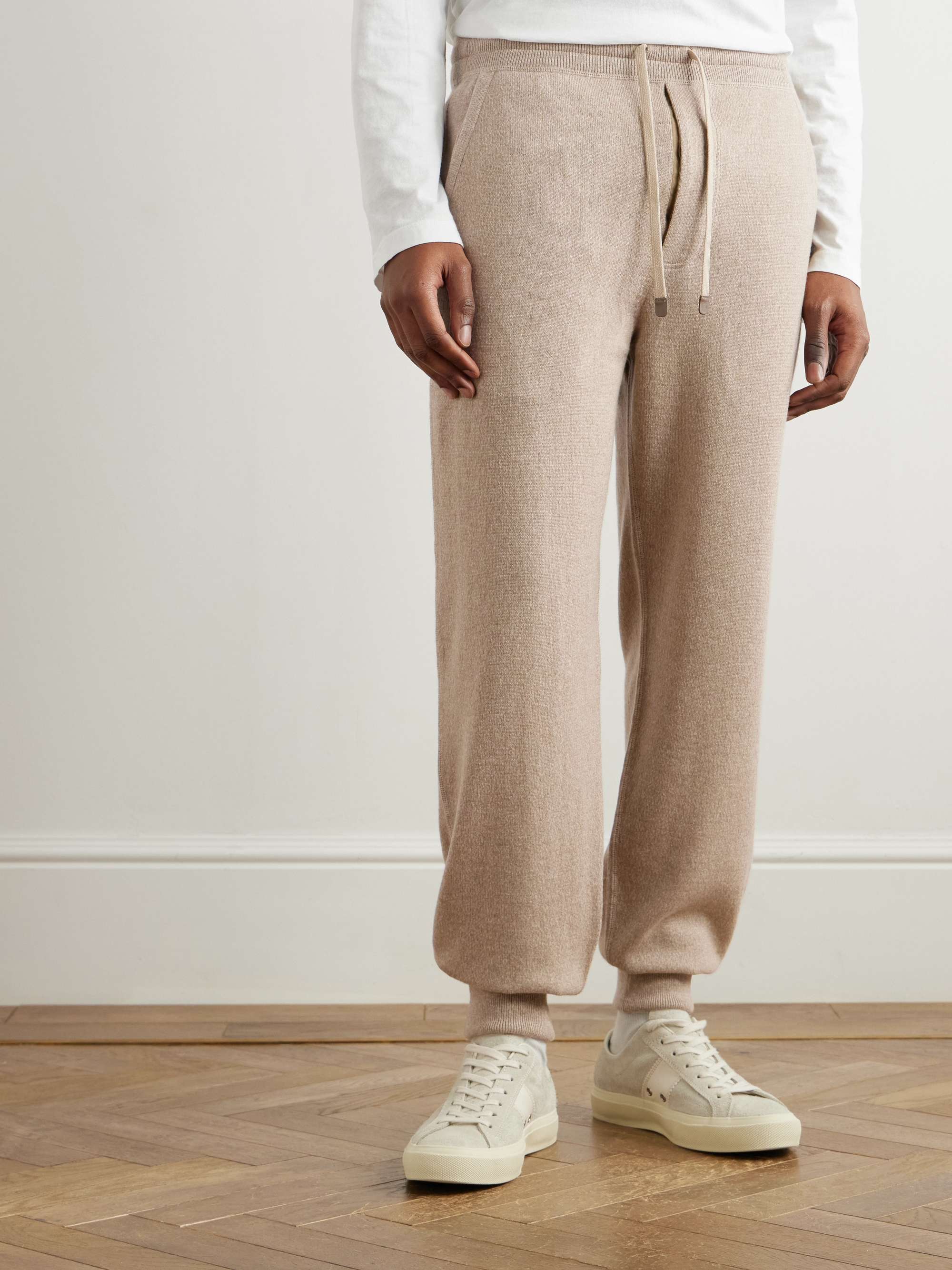 Tapered Cashmere and Wool-Blend Track Pants view