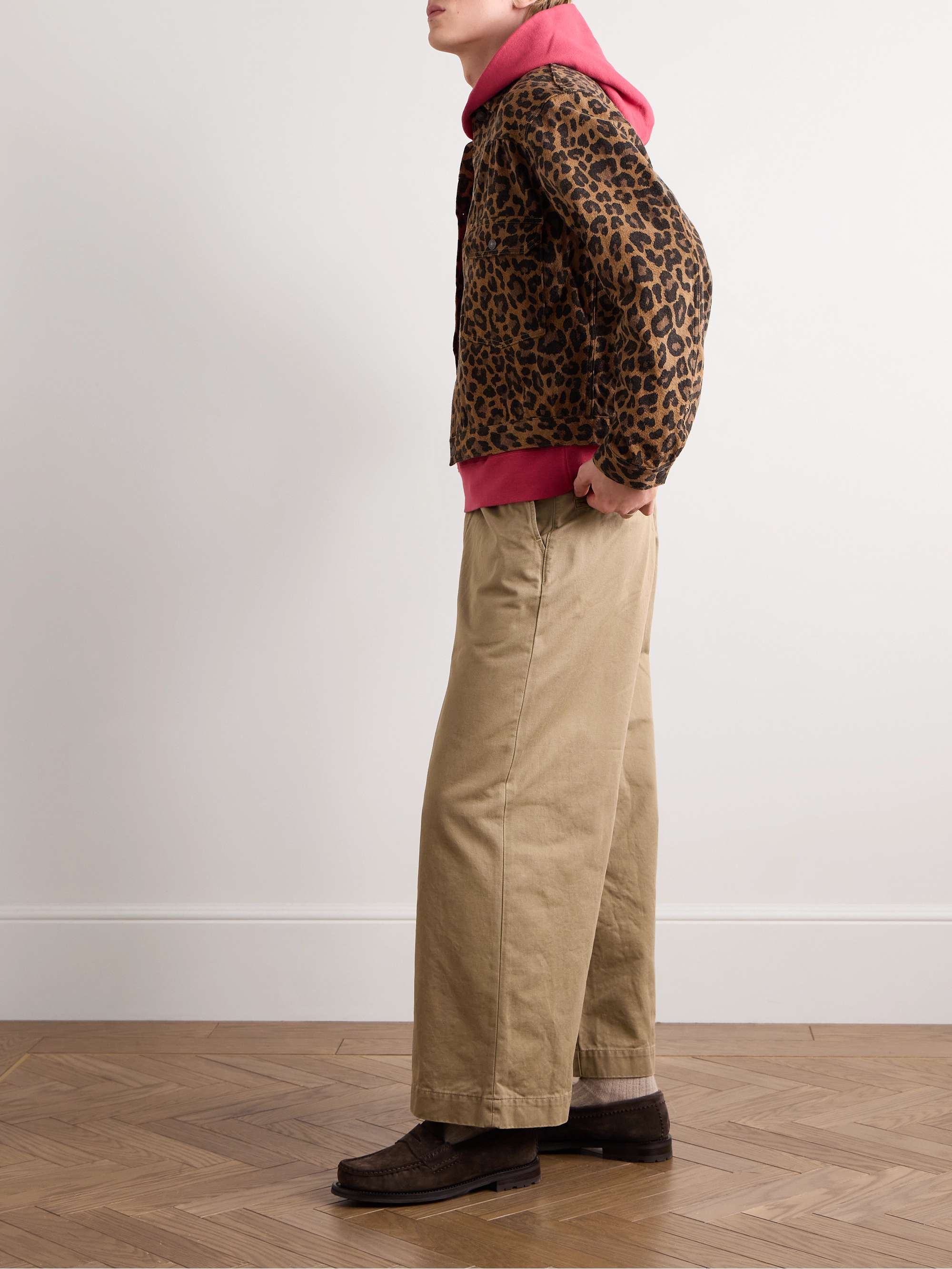 Leopard-Print Brushed Cotton-Blend Twill Jacket view