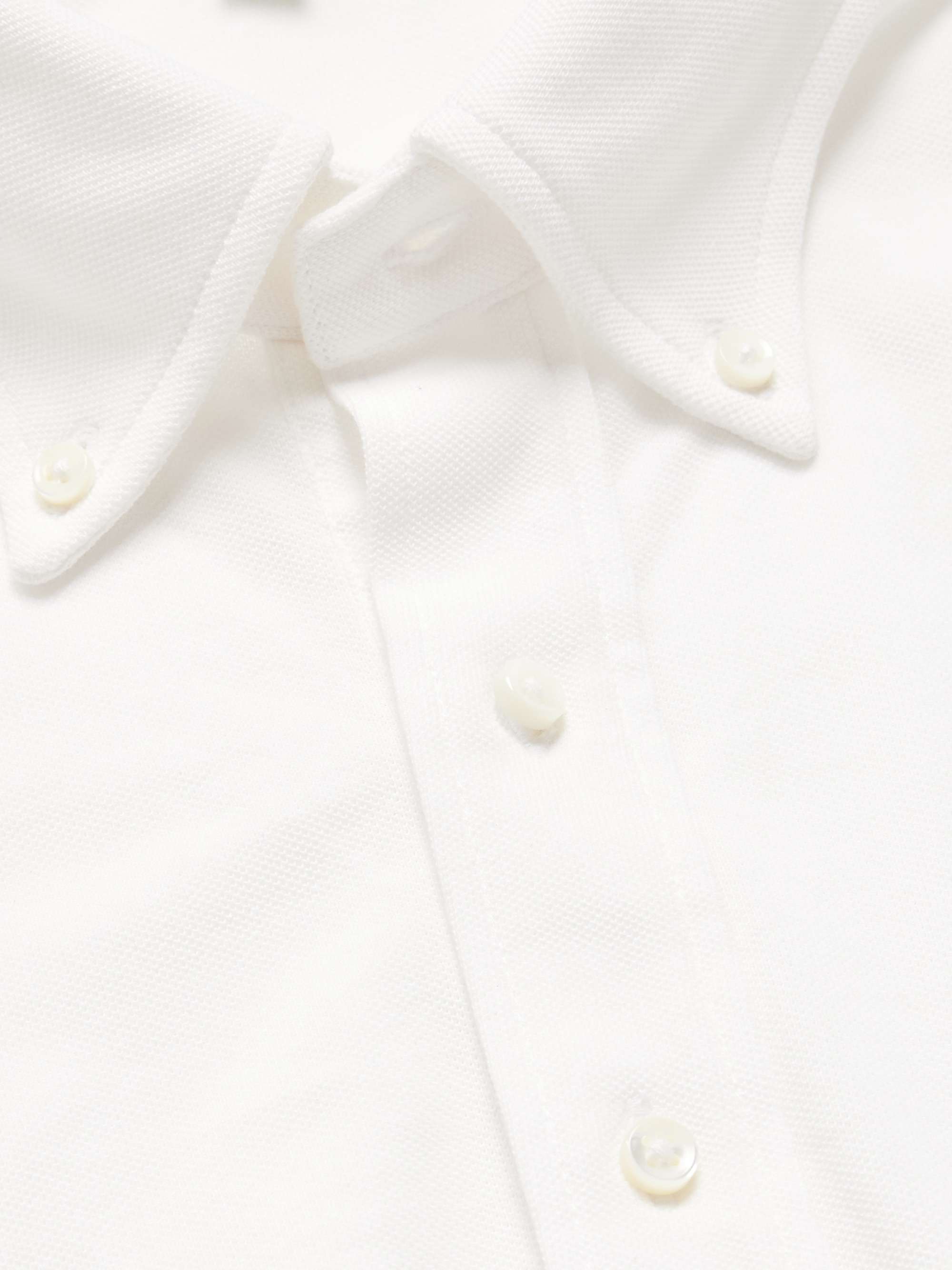 Button-Down Collar Pima Cotton-Piqué Half-Placket Shirt view