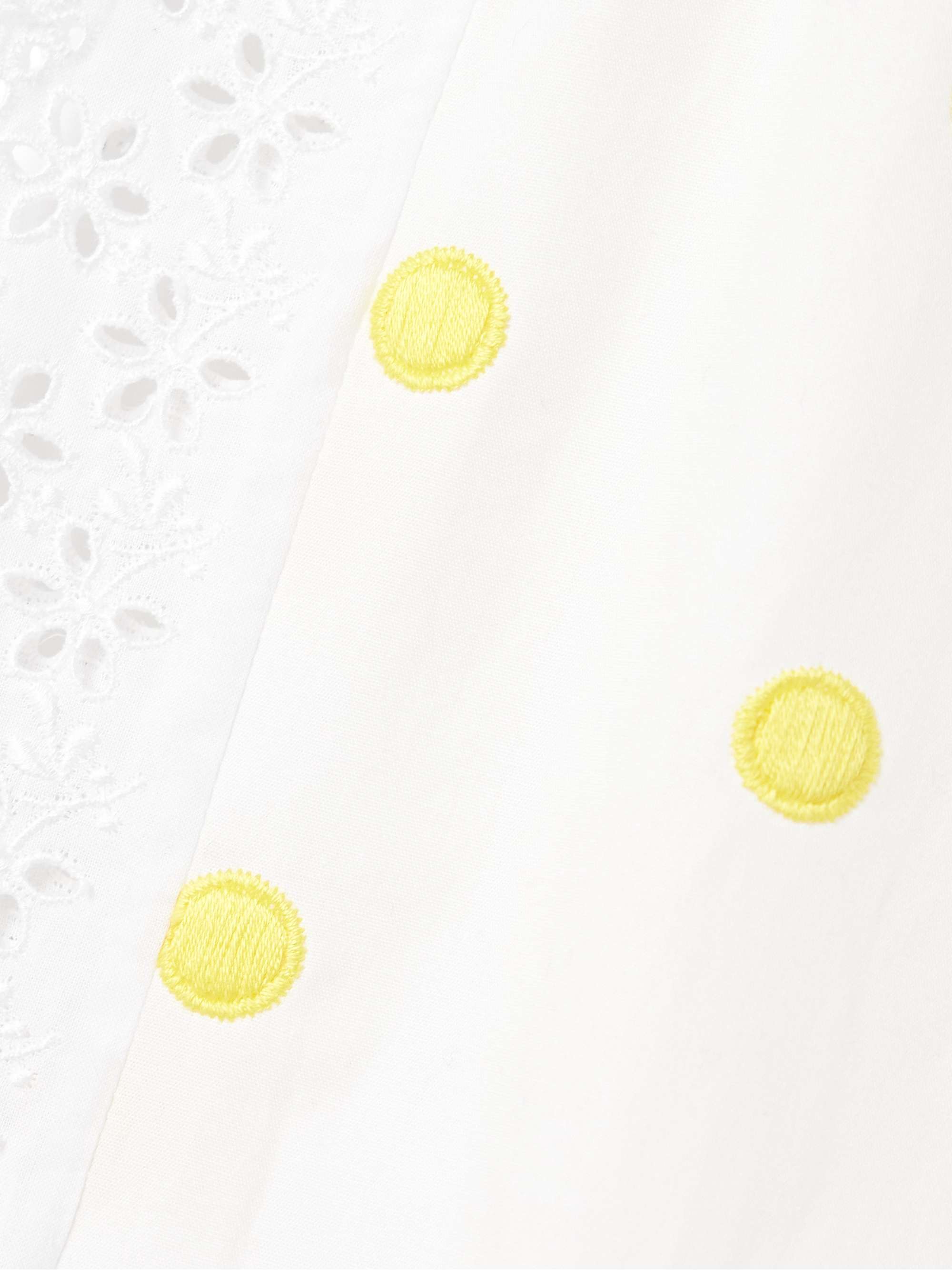 Broderie anglaise-trimmed polka-dot cotton wide-leg pants view