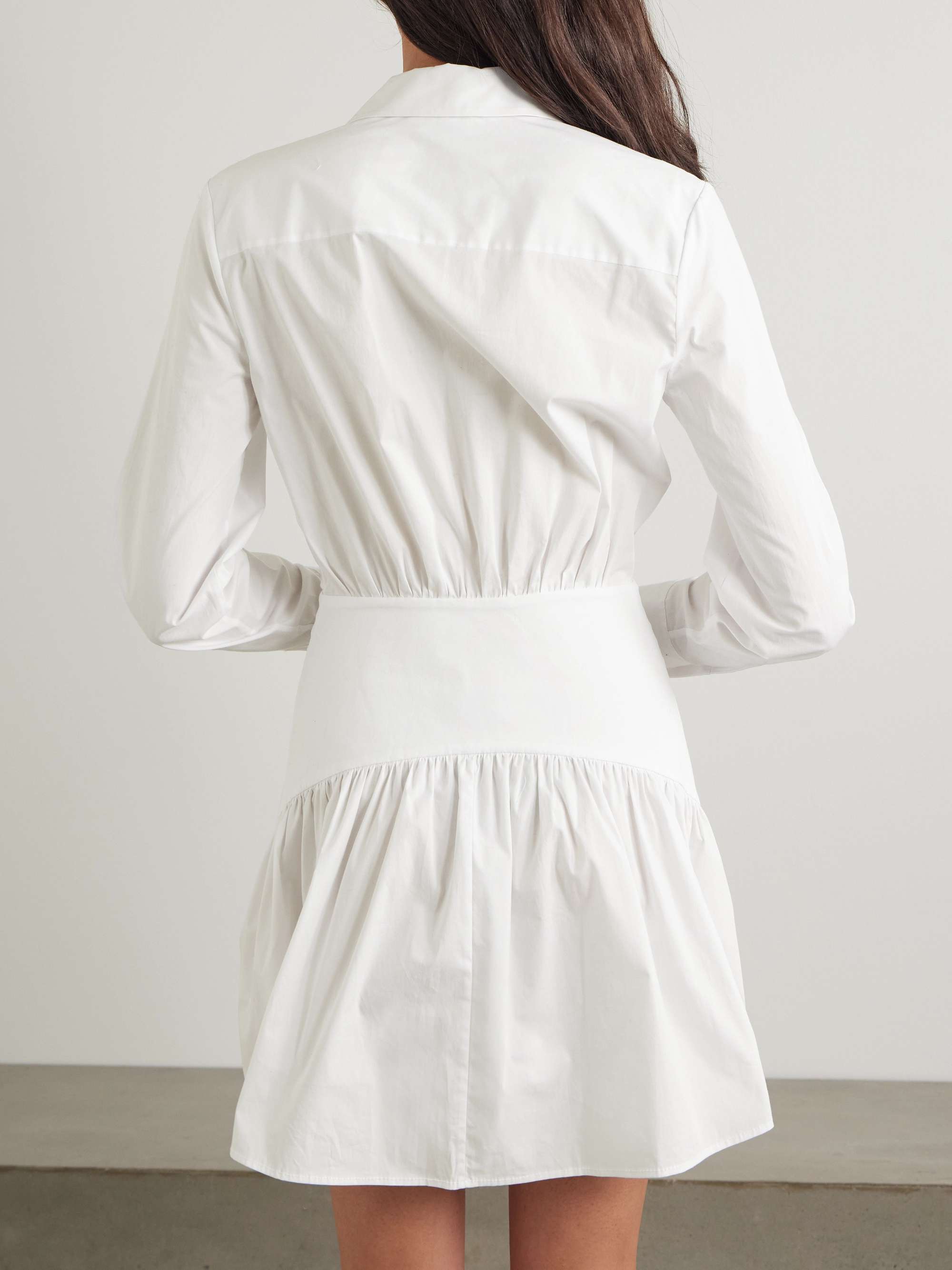 Rocco gathered stretch-cotton poplin mini shirt dress view