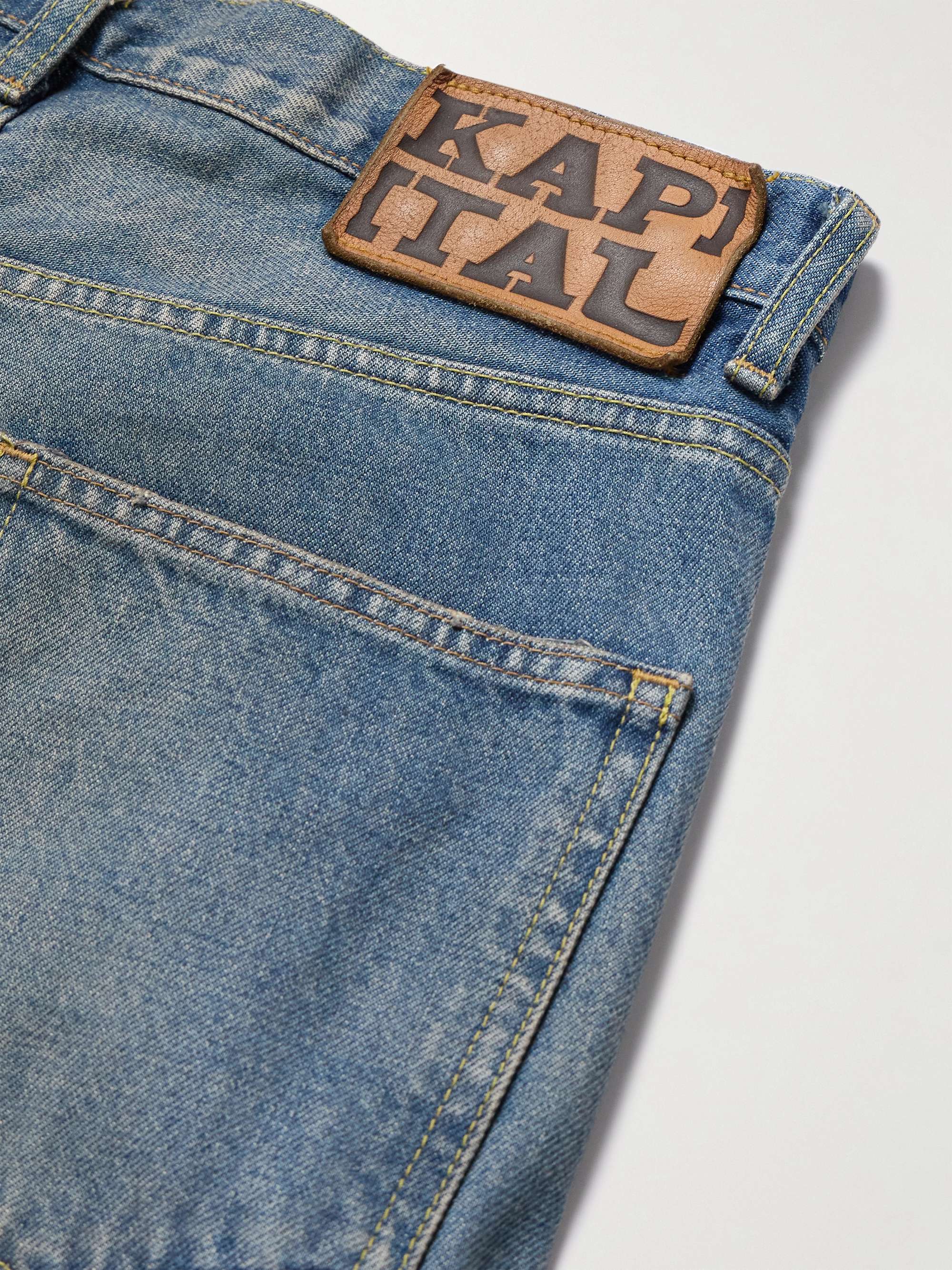 Flared Distressed Patchwork Jeans view