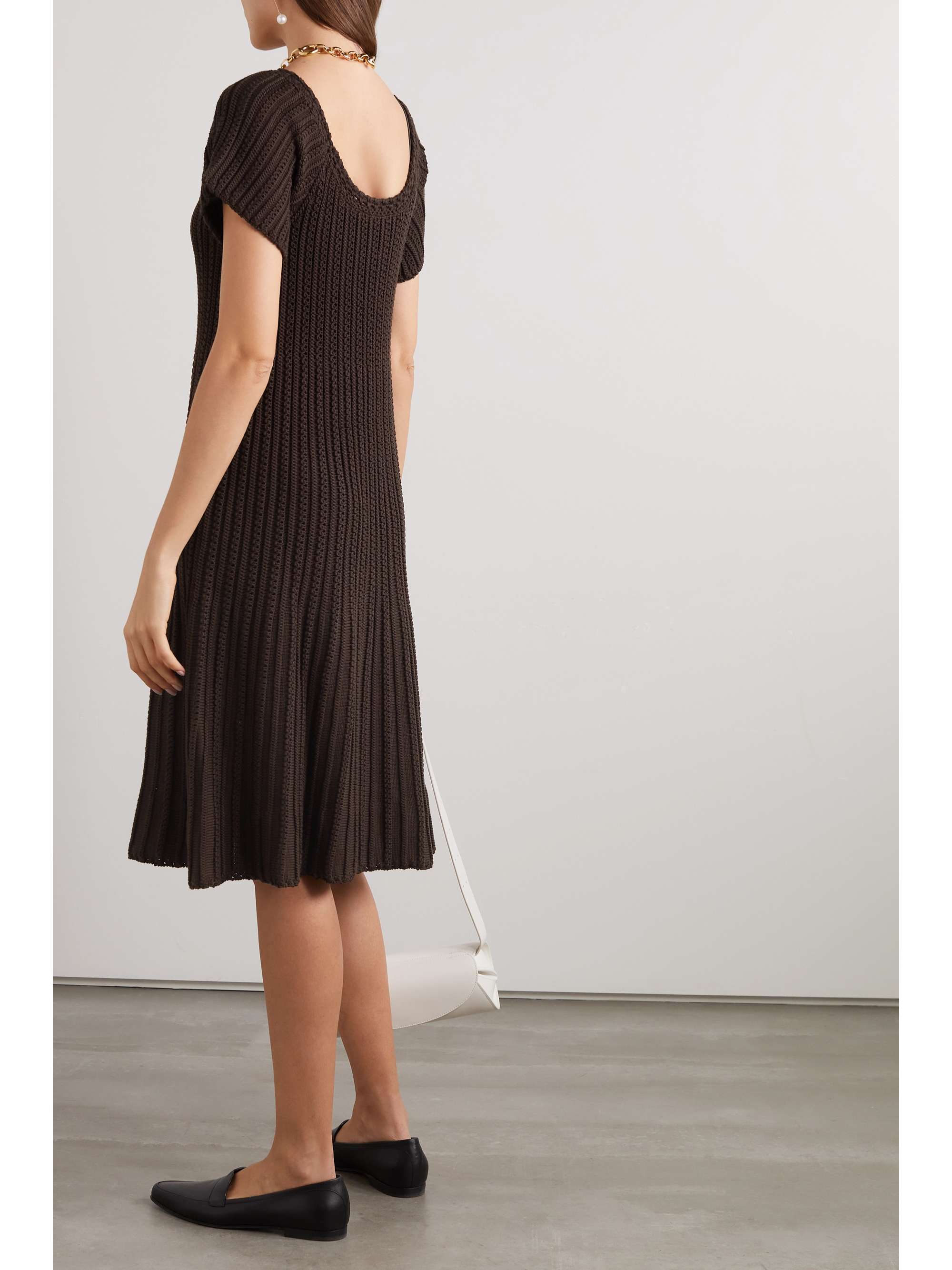 Castellana crocheted silk and cotton-blend dress view