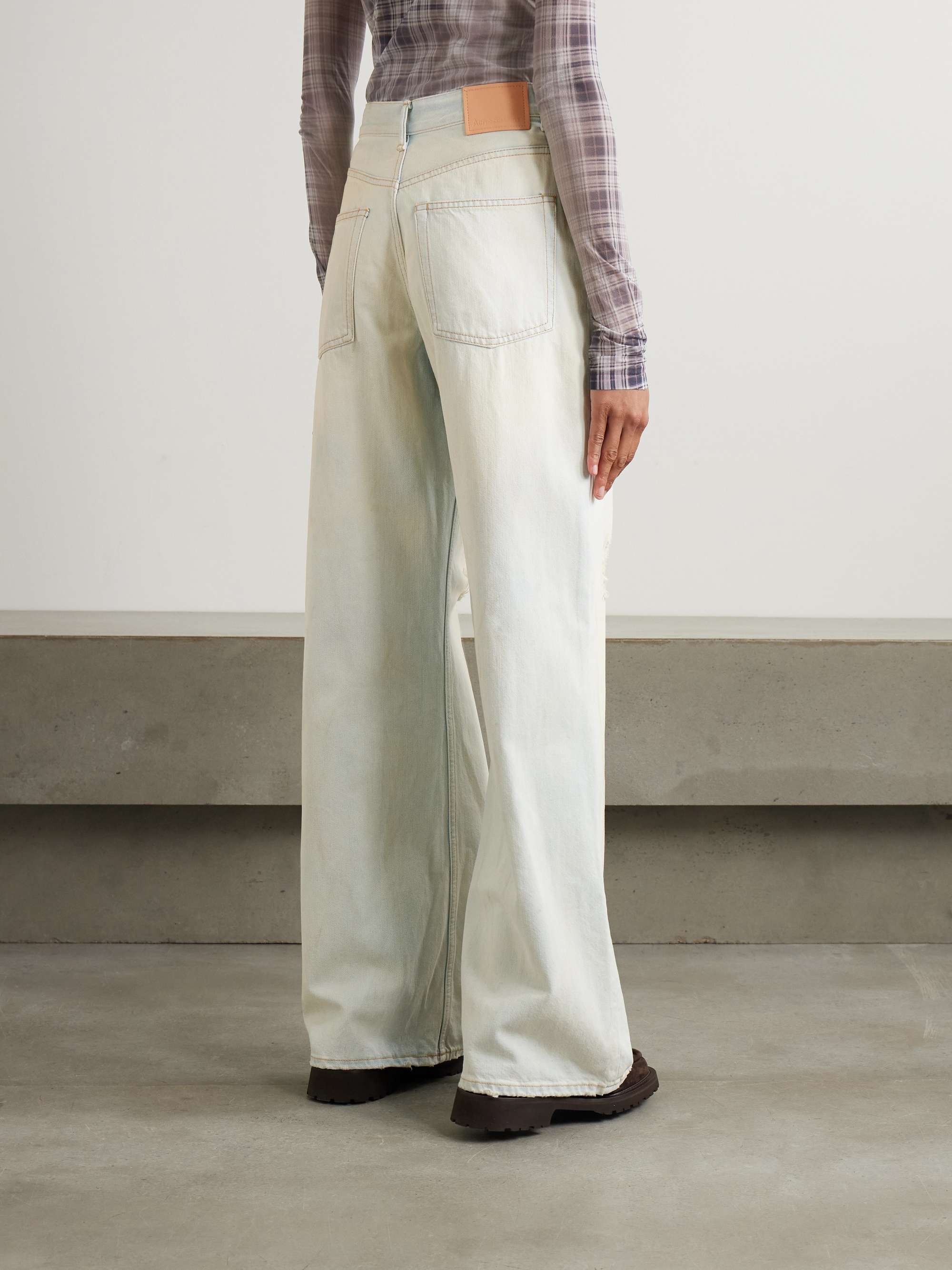 2022 distressed high-rise wide-leg jeans view