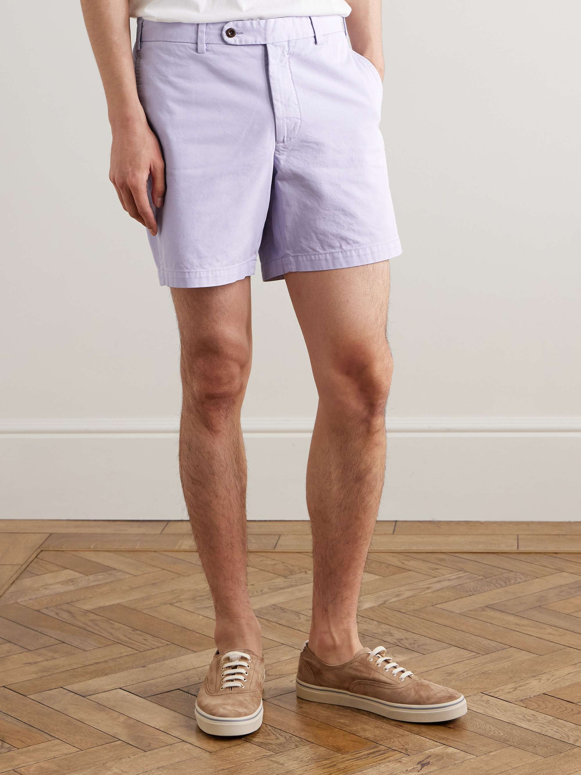 Slim-Fit Straight-Leg Garment-Dyed Cotton-Twill Shorts view