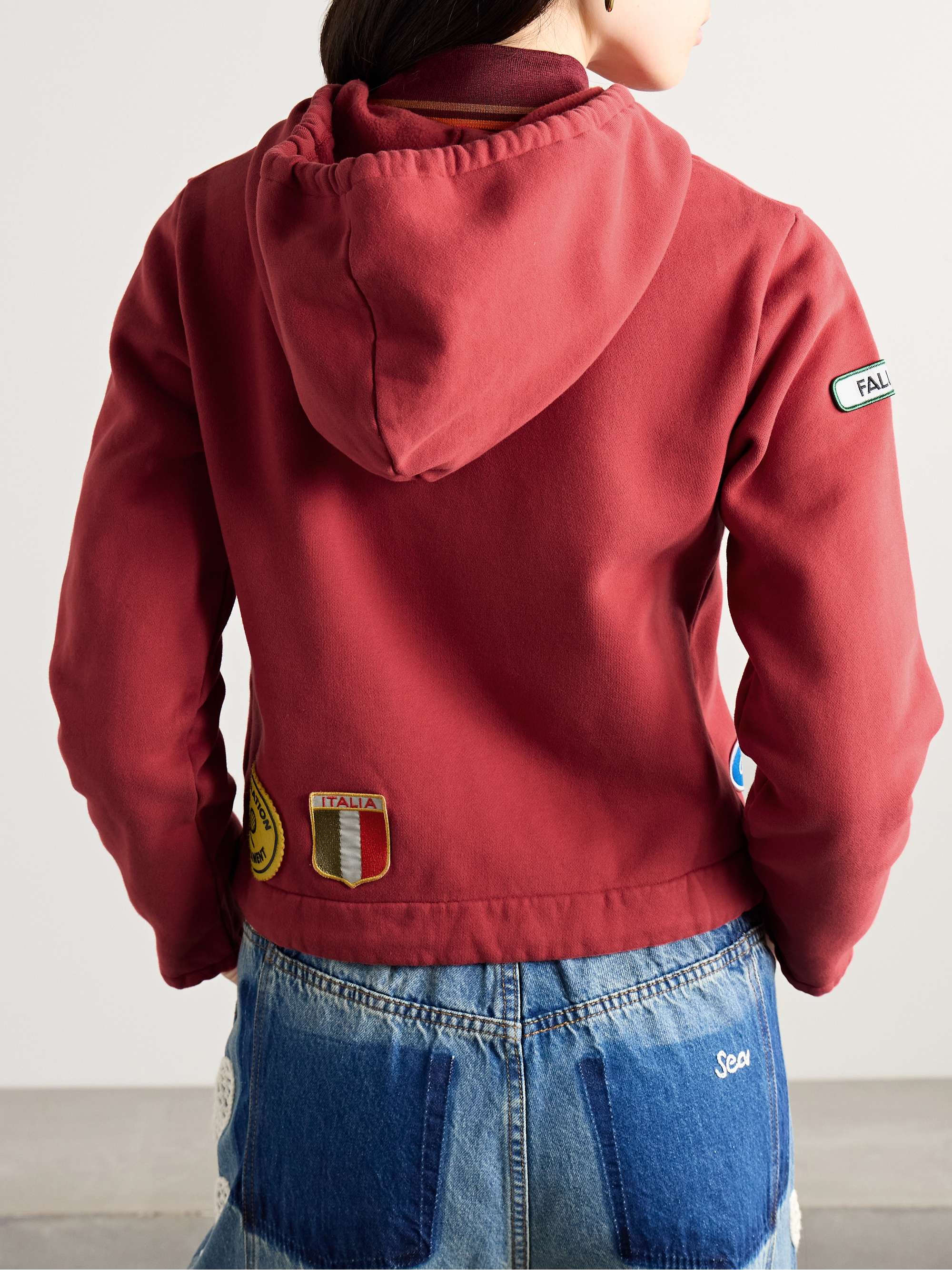 Camper appliquéd cotton-jersey hoodie view