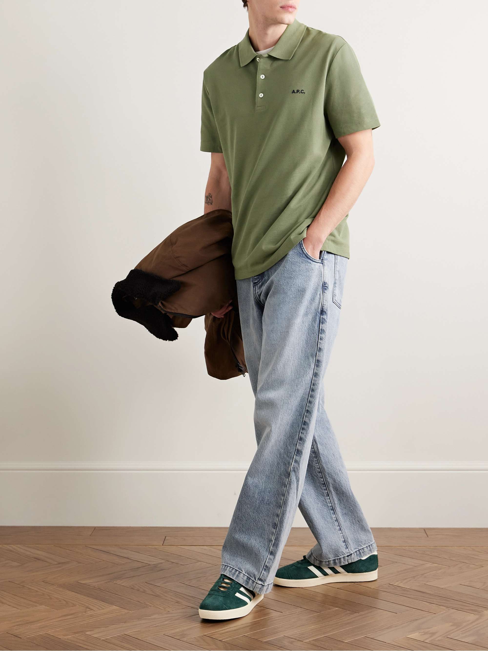 Standard Logo-Embroidered Organic Cotton-Piqué Polo Shirt view