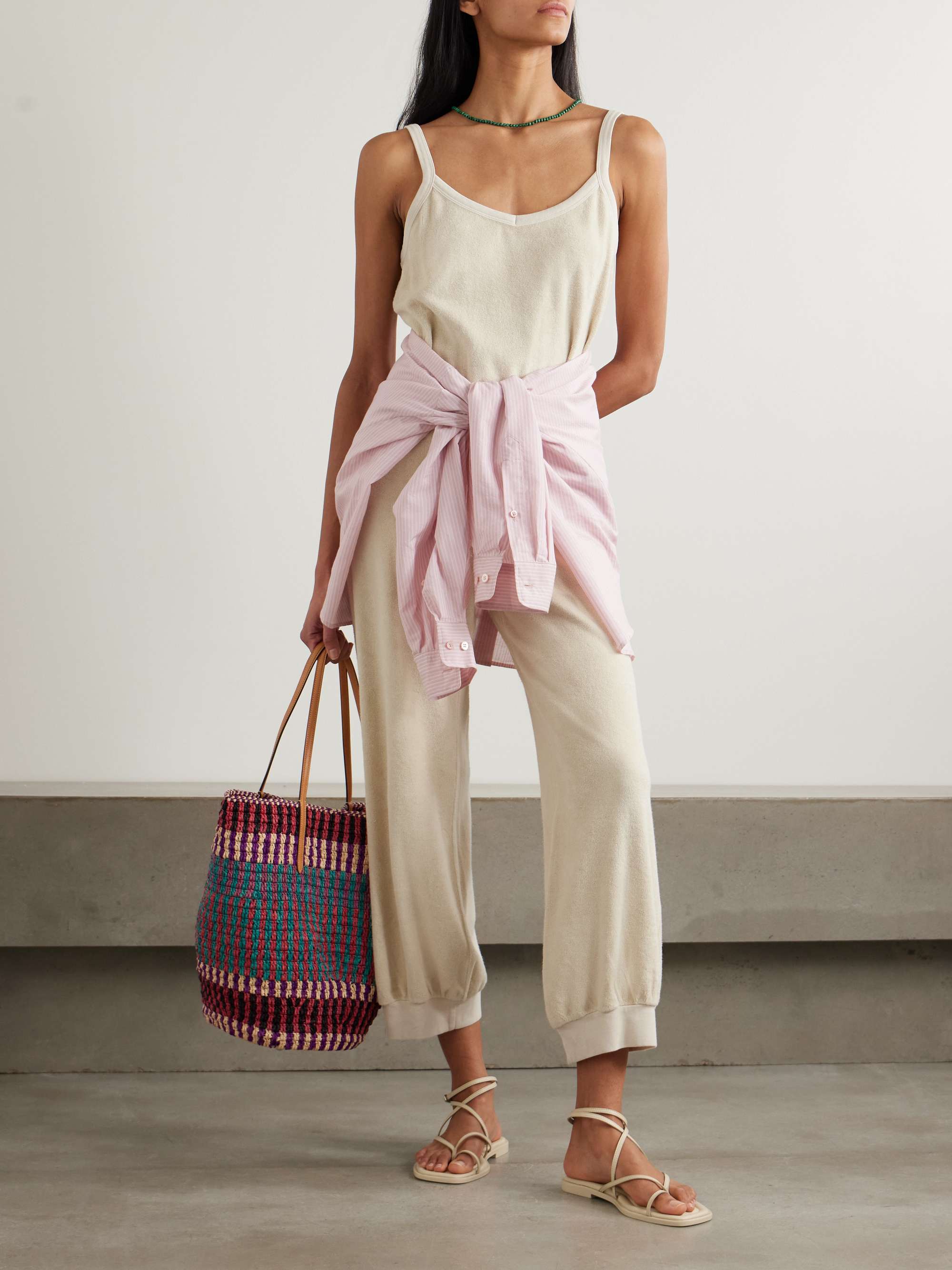 Giorgi cropped cotton-blend terry jumpsuit view