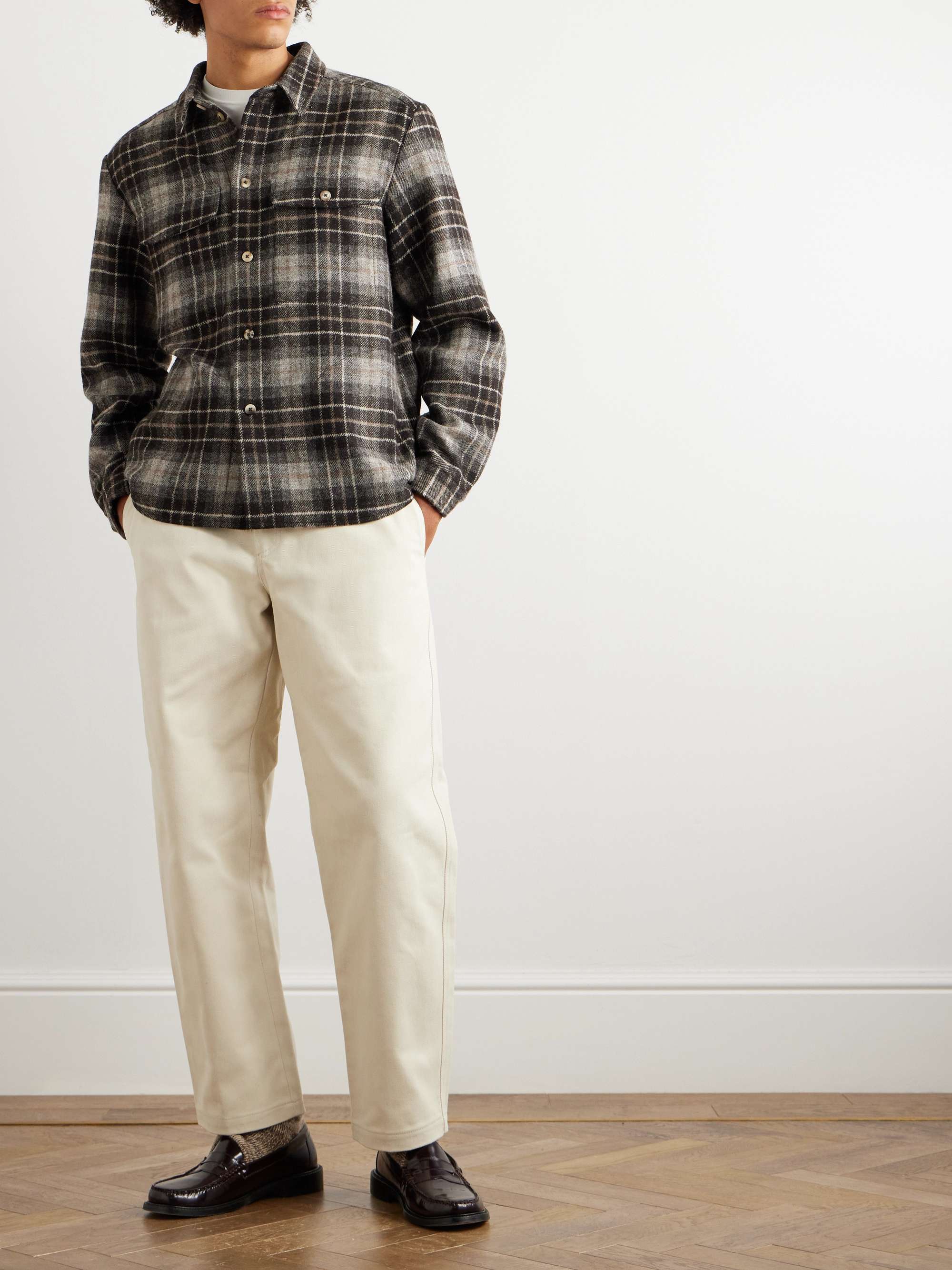 Balloon Straight-Leg Cotton-Drill Trousers view