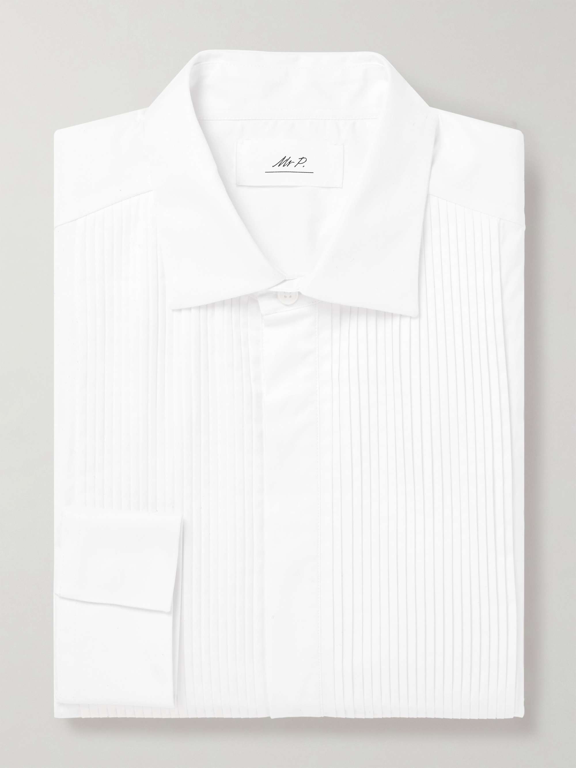 Pleated Cotton-Poplin Tuxedo Shirt hero visual