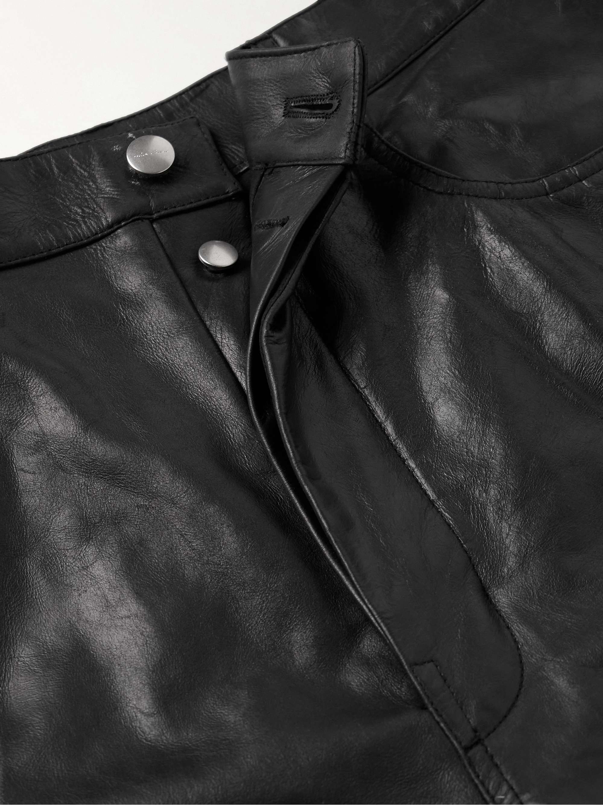 Geth Wide-Leg Leather Trousers view