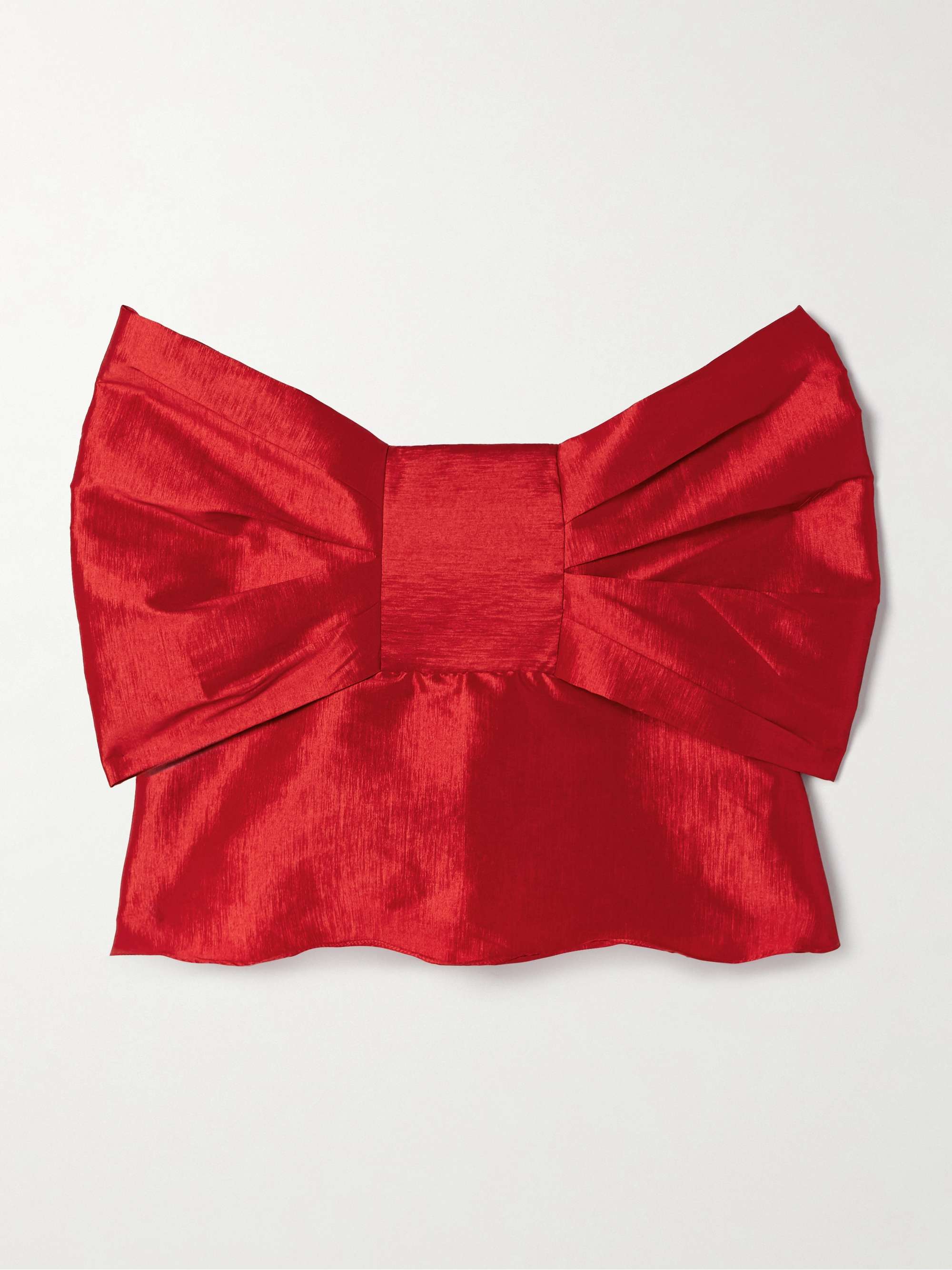 Faye strapless bow-embellished taffeta top hero visual