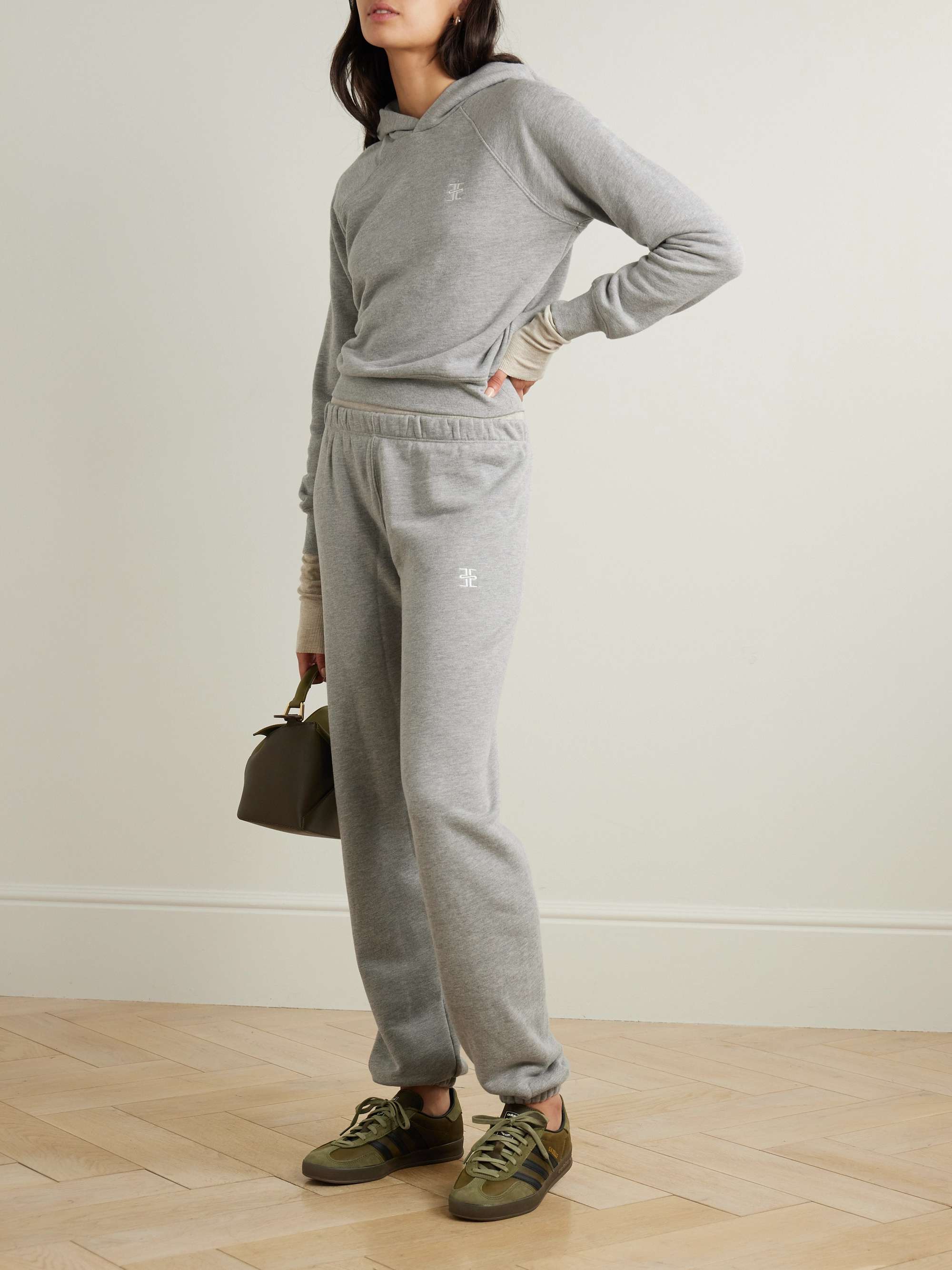 Embroidered cotton-blend hoodie view