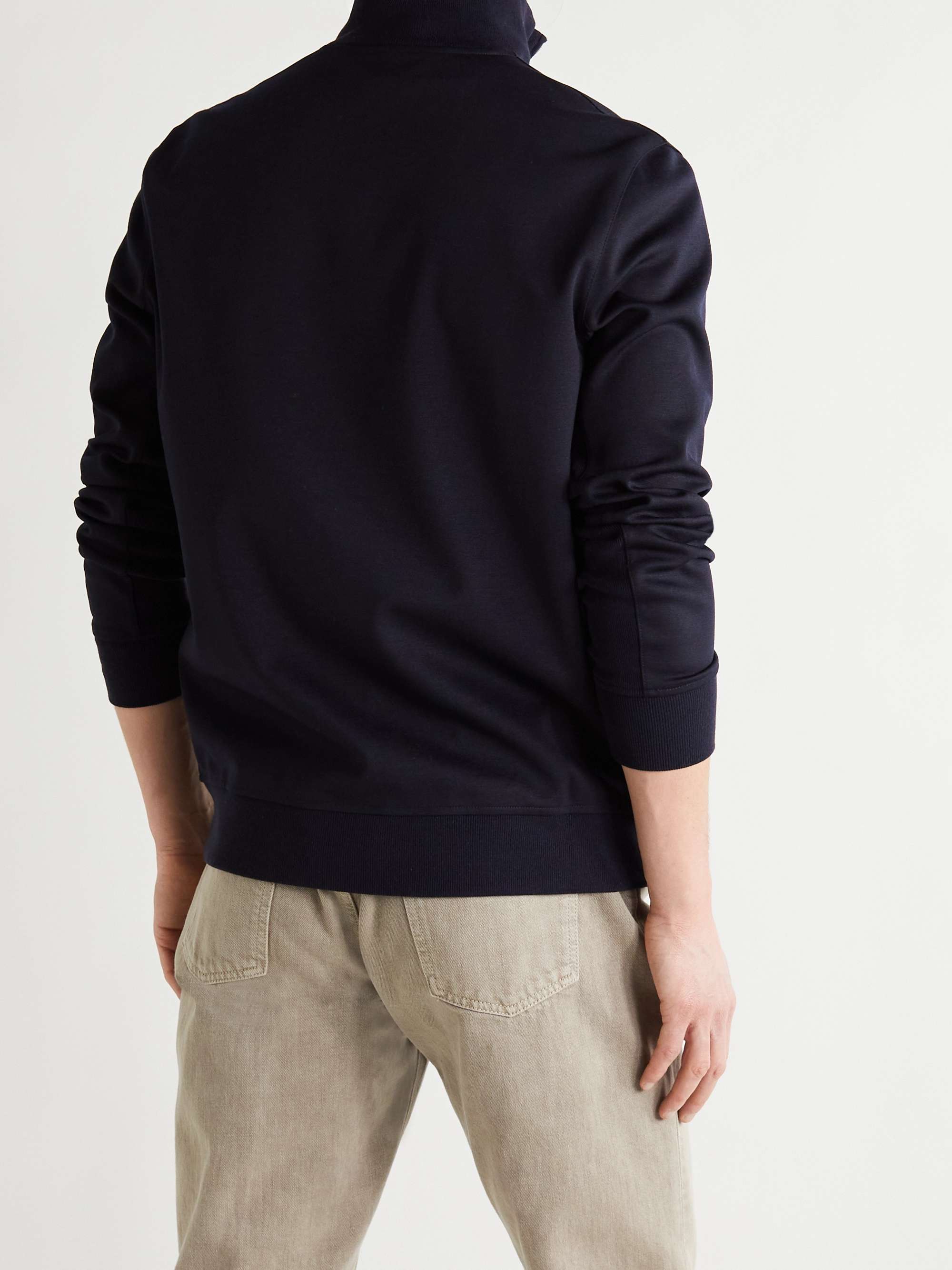 Virgin Wool-Blend Half-Zip Sweater view