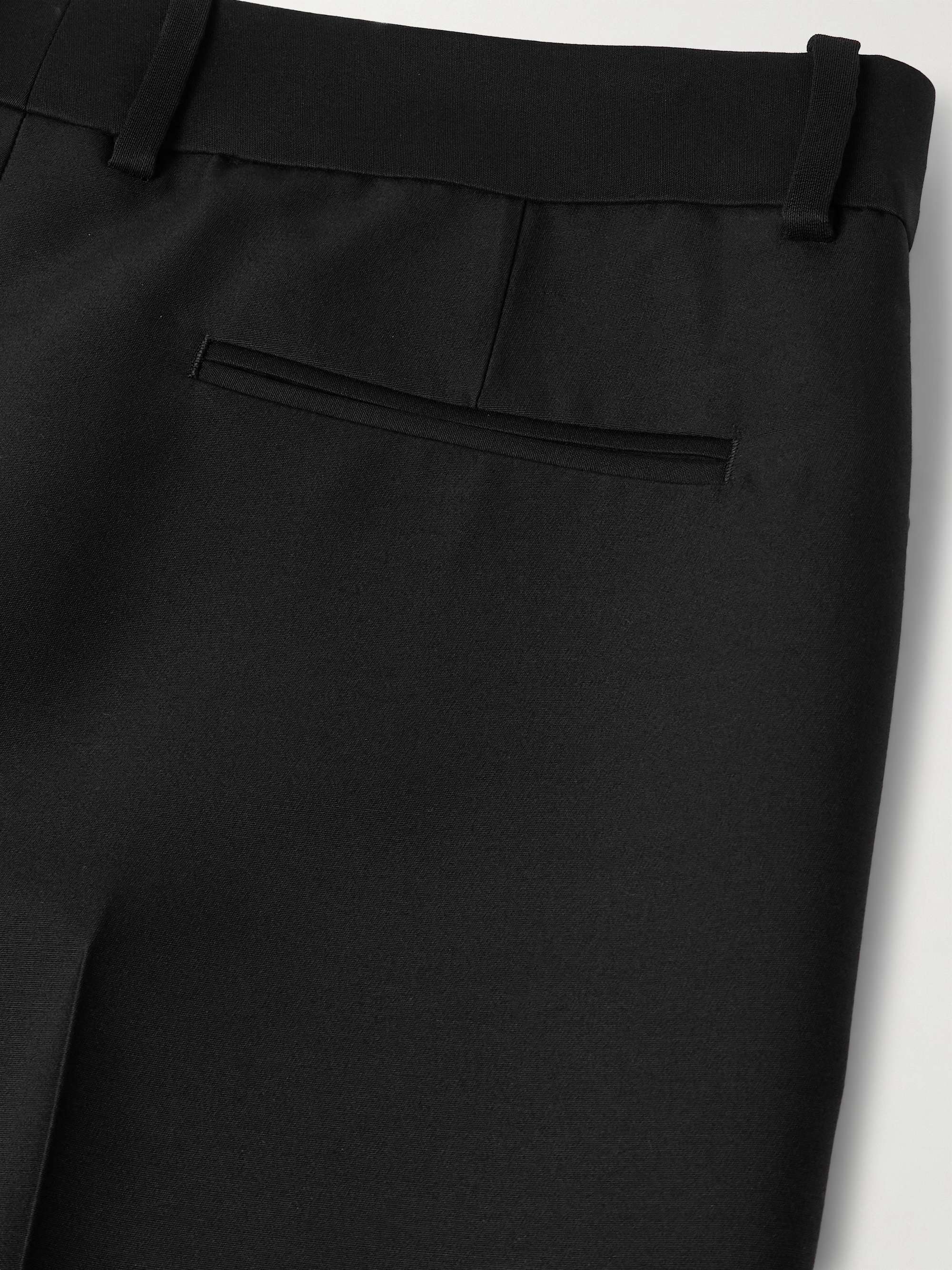 Slim-Fit Straight-Leg Grain de Poudre Wool and Silk-Blend Trousers view