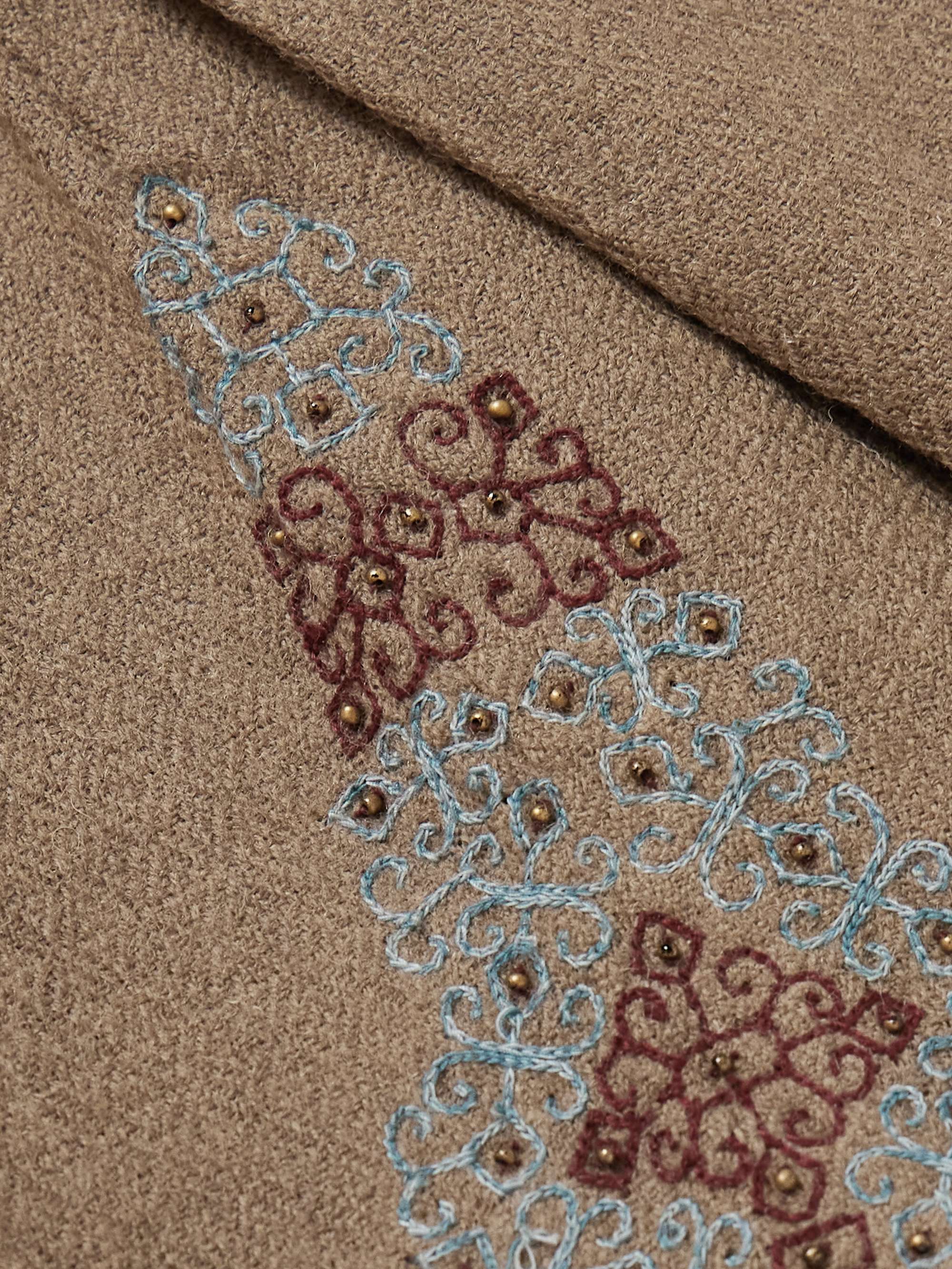 Straight-Leg Embellished Wool Trousers view
