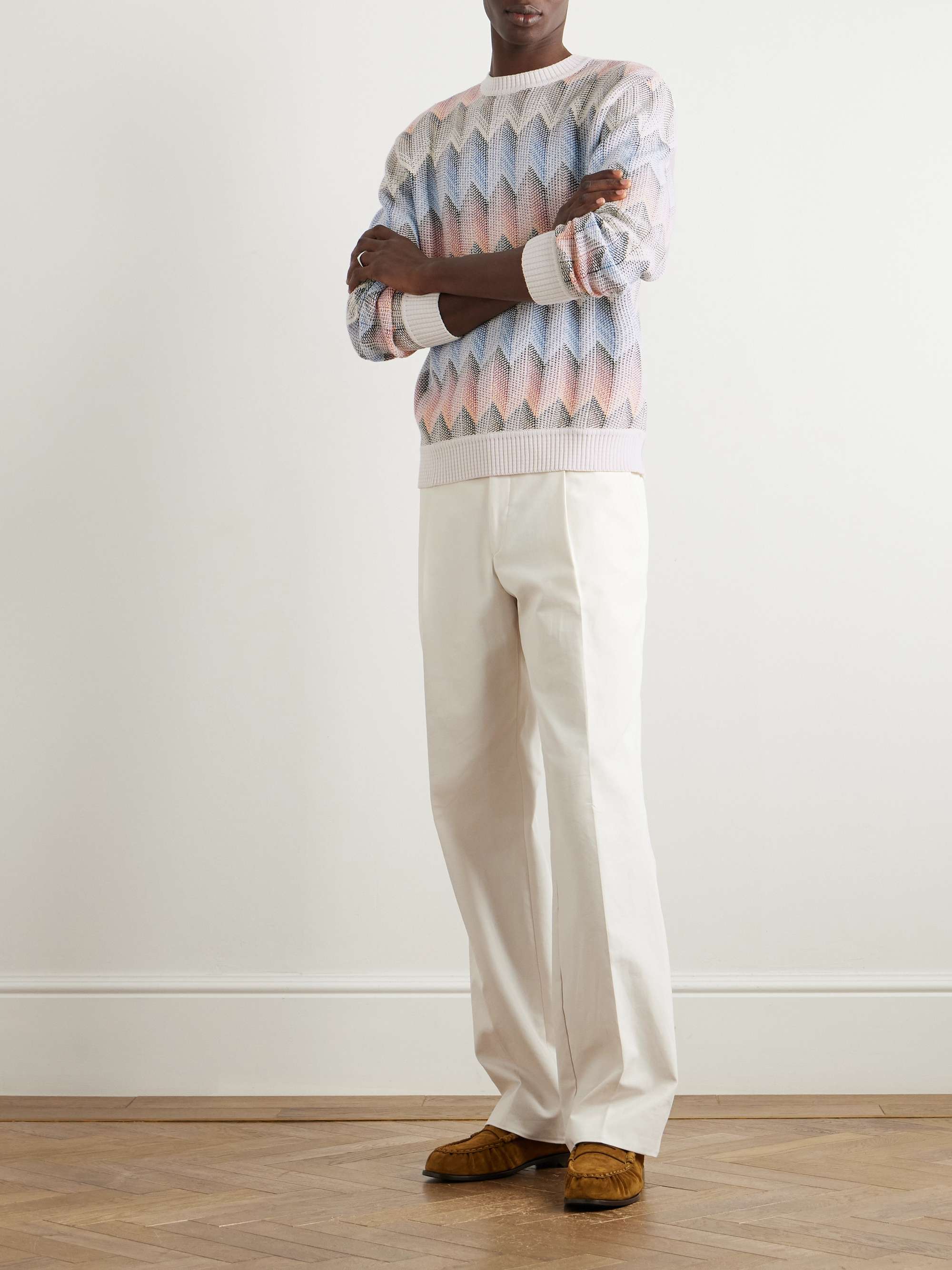 Striped Cotton-Blend Sweater view