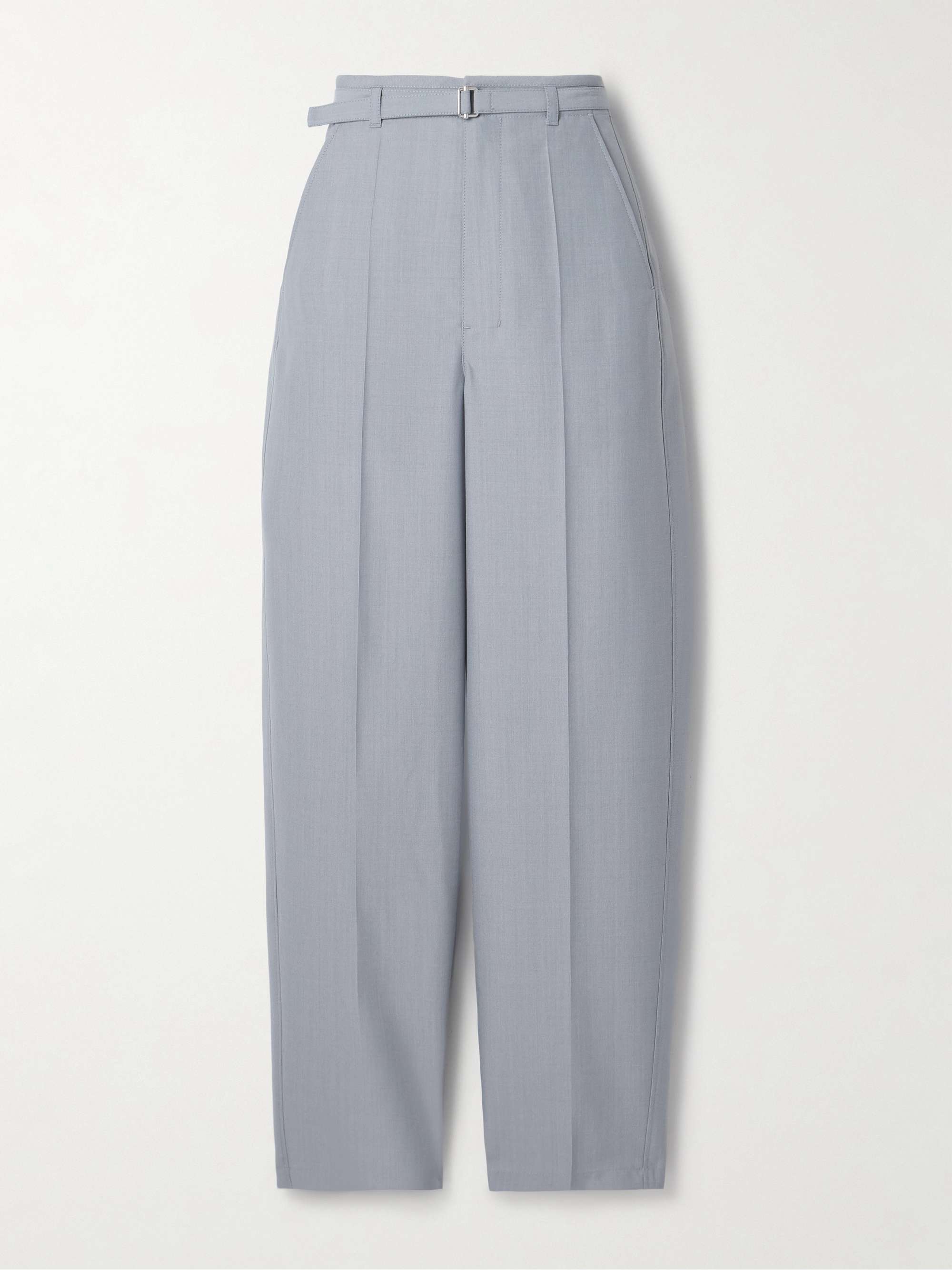 Belted woven straight-leg pants hero visual
