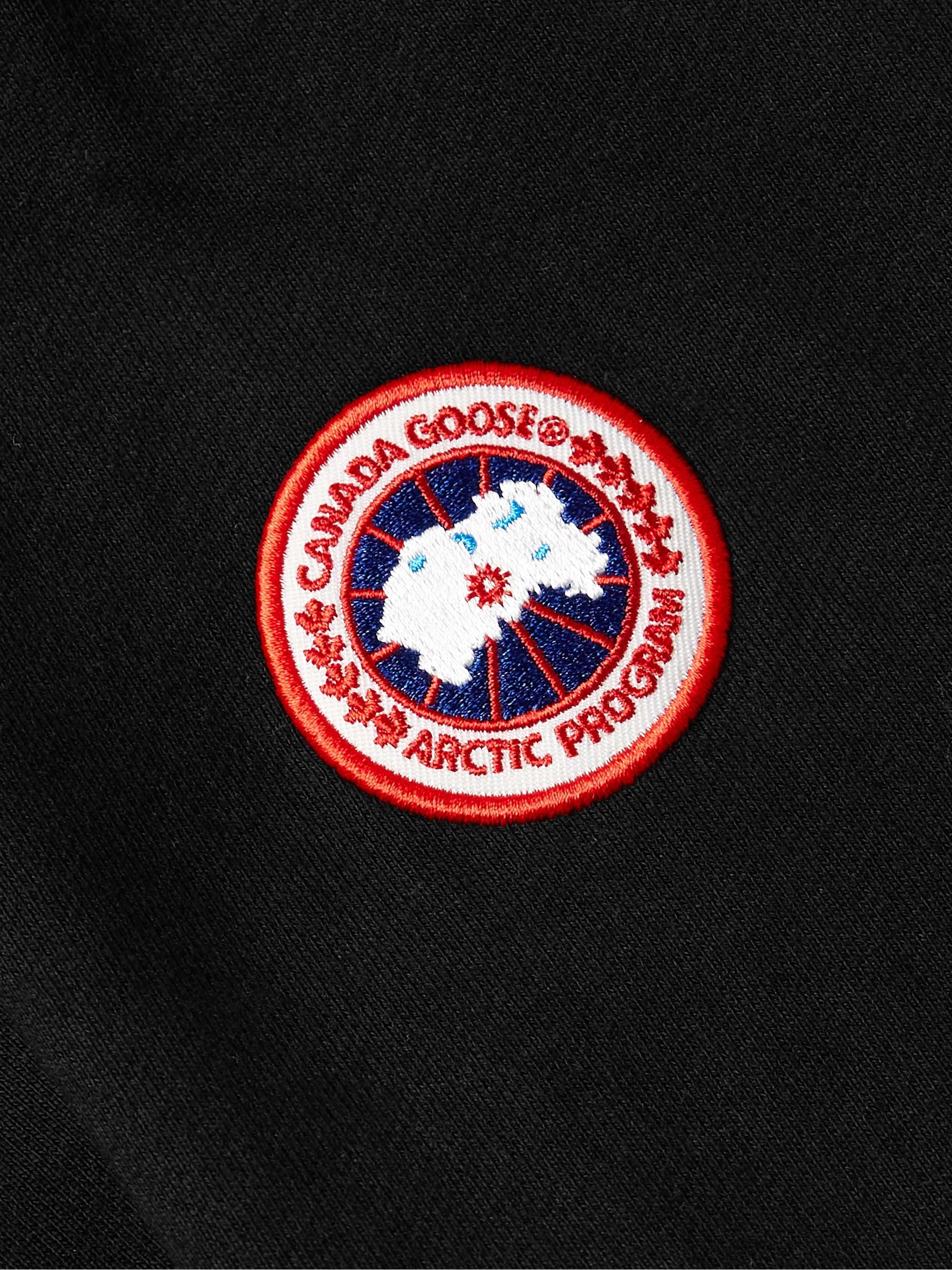 Huron Logo-Appliquéd Organic Cotton-Jersey Hoodie view