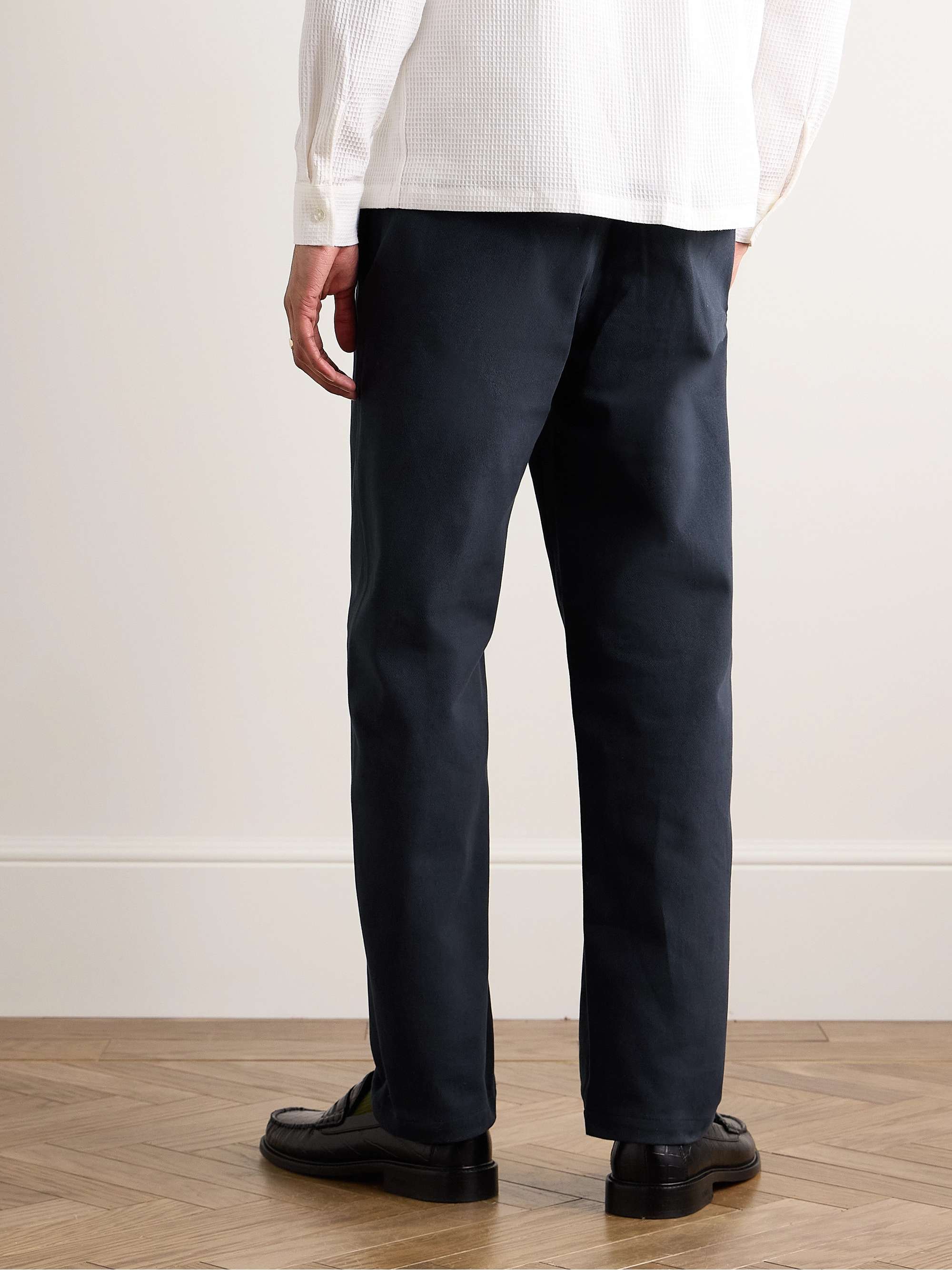 Balloon Barrel-Leg Cotton-Drill Trousers view