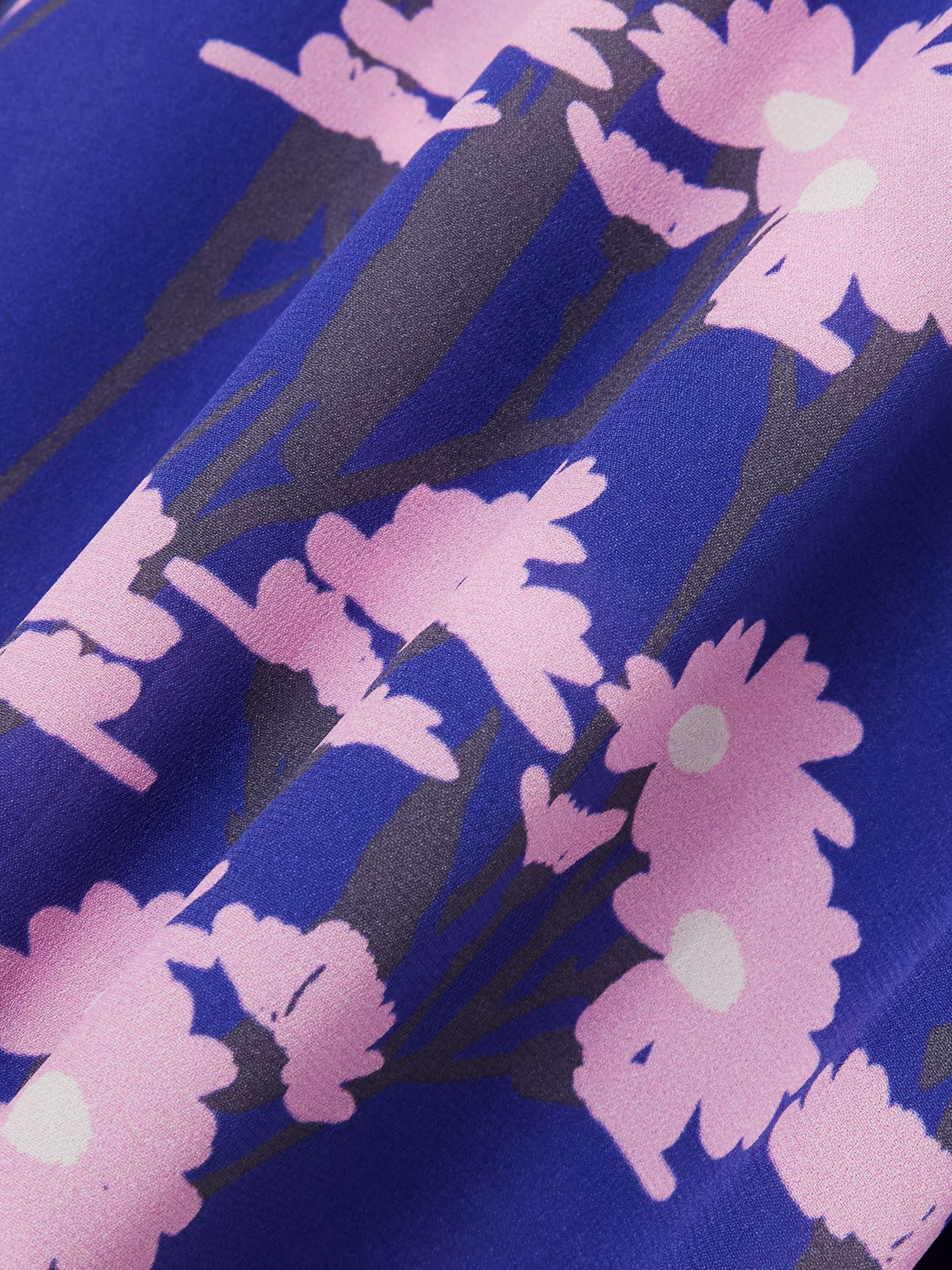 Minnie cape-effect floral-print crepe de chine gown view