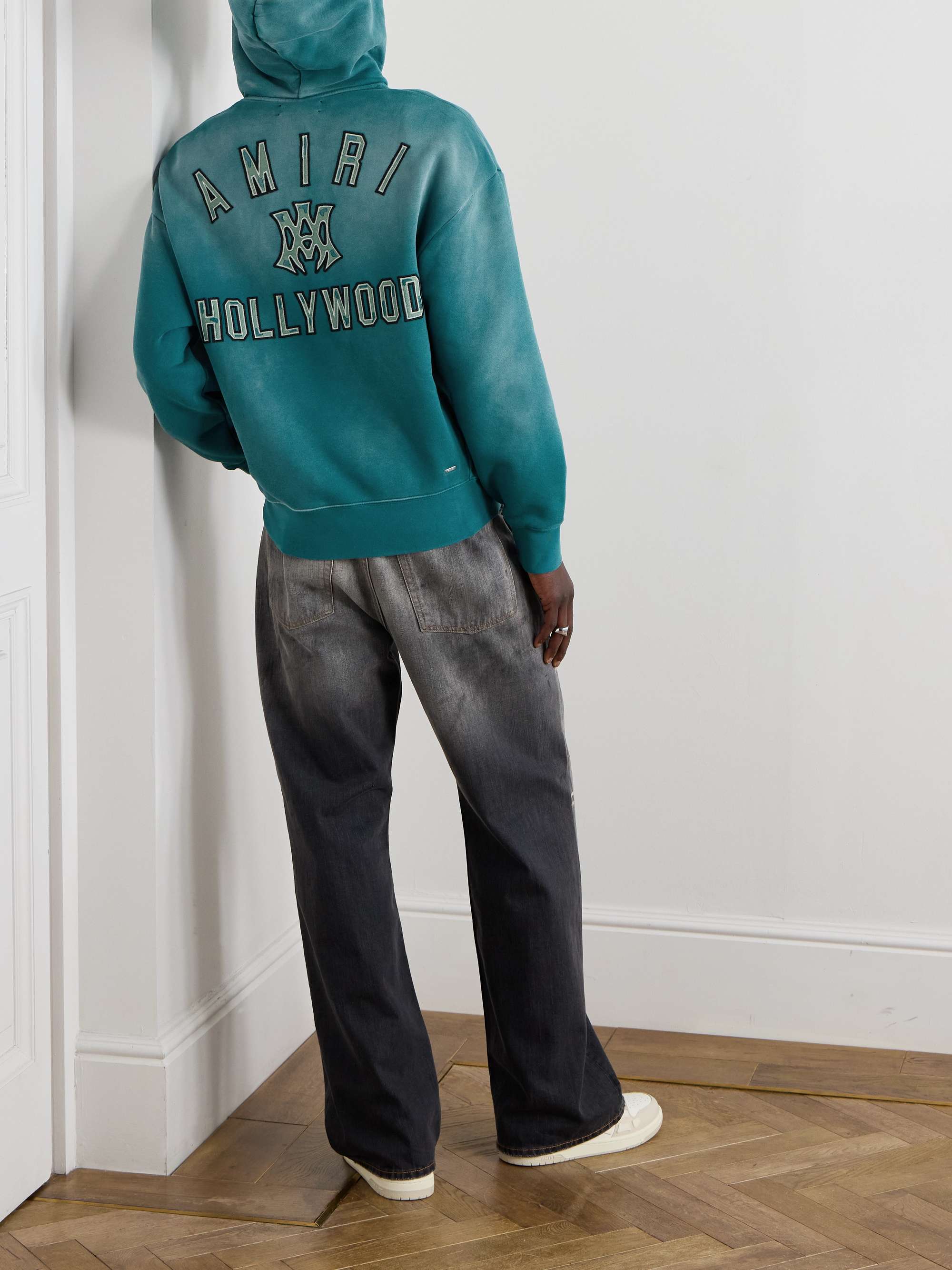 Hollywood Logo-Appliquéd Cotton-Jersey Hoodie view