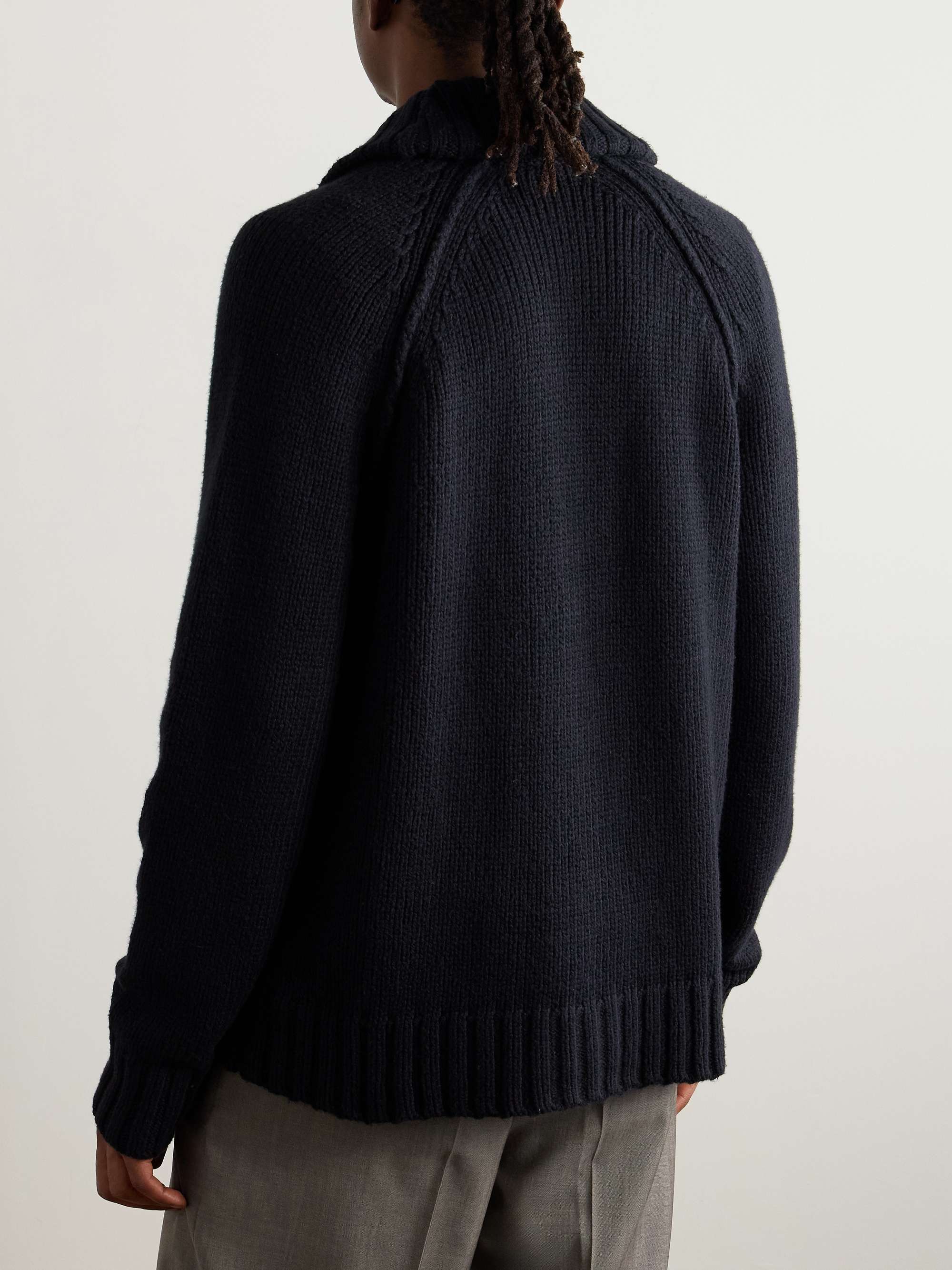 Shawl-Collar Cotton-Blend Cardigan view