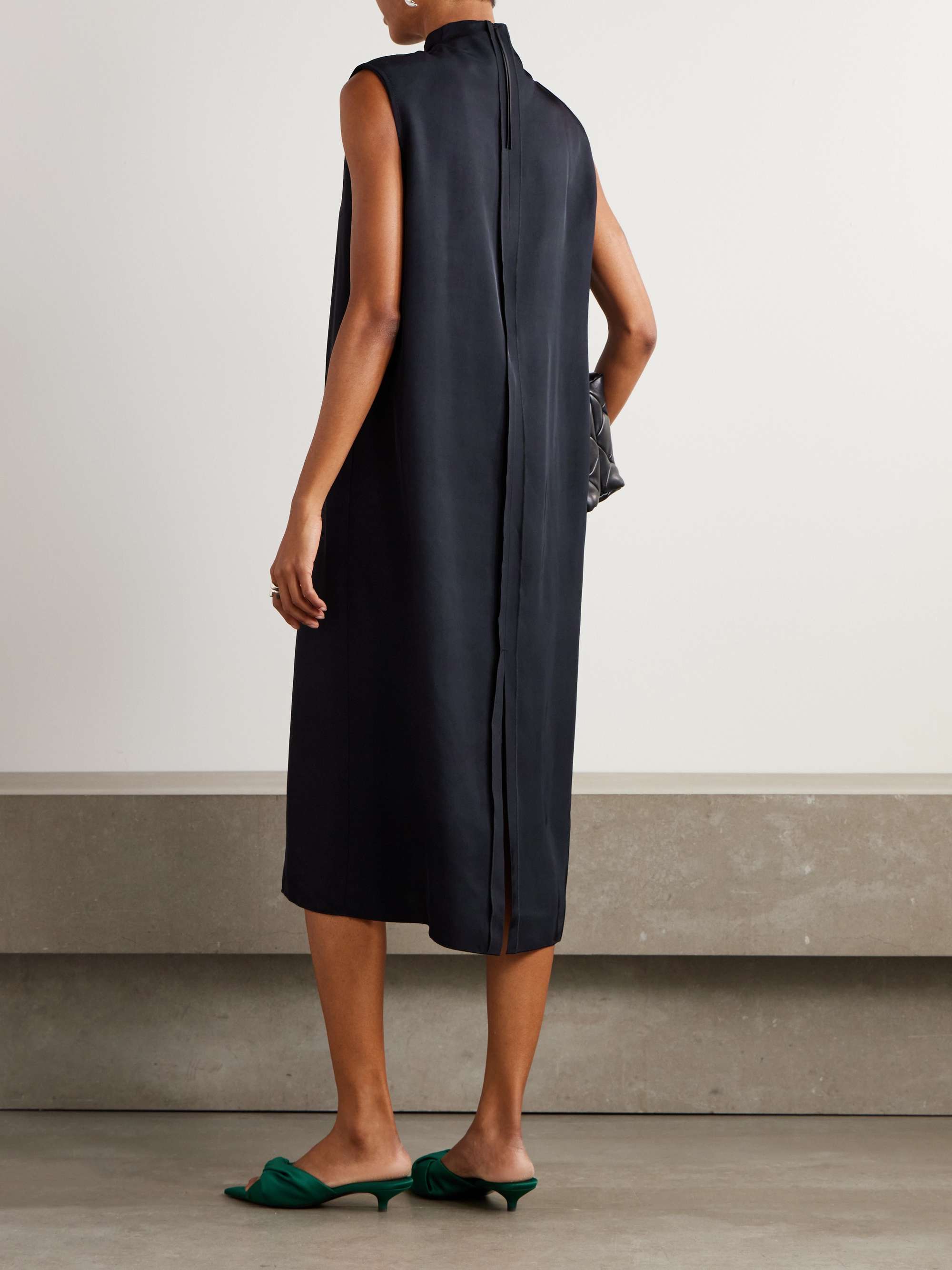 Pleated twill midi dress view