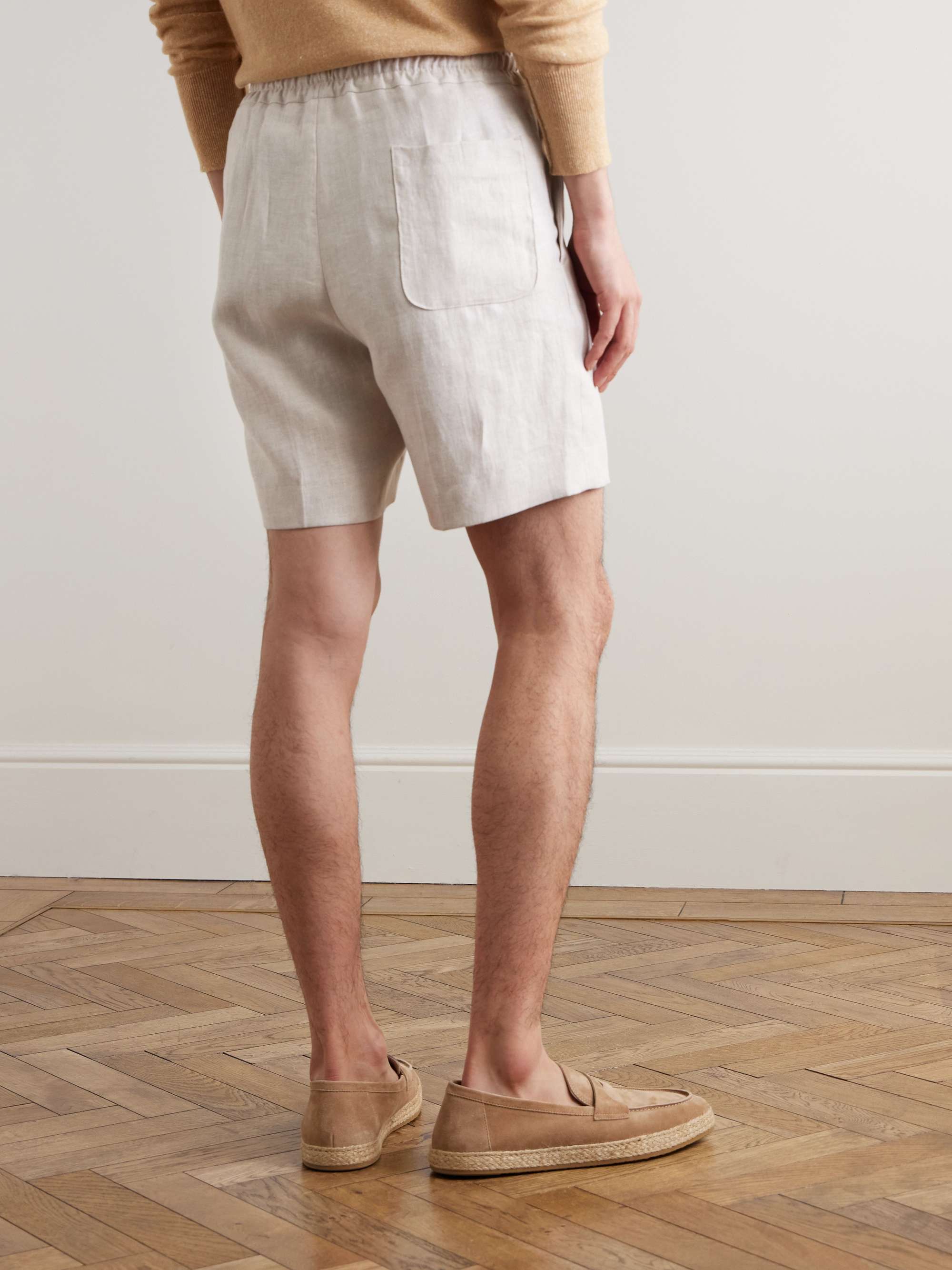 Linen-Twill Drawstring Shorts view