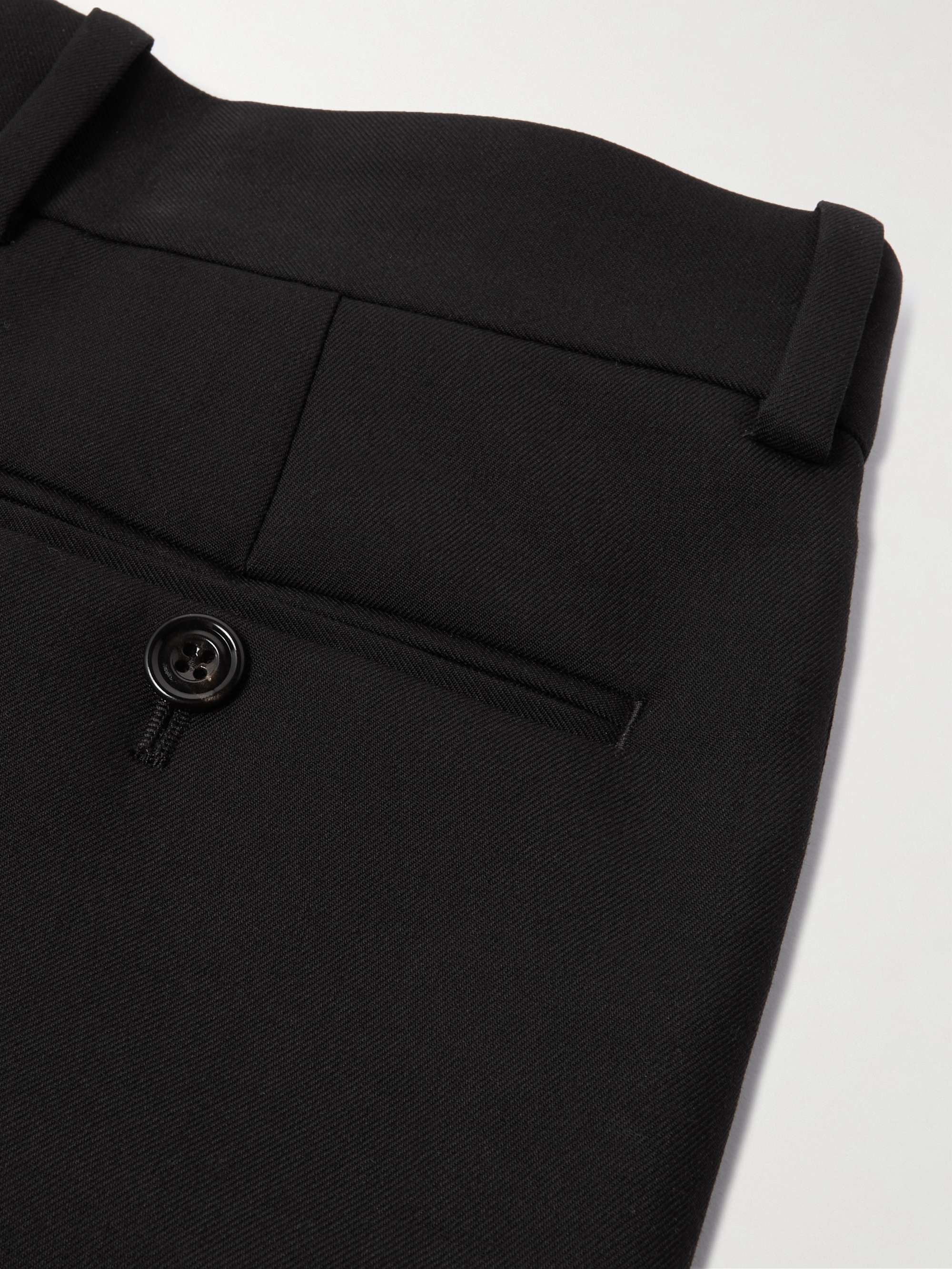 Slim-Fit Pleated Wool-Twill Trousers view